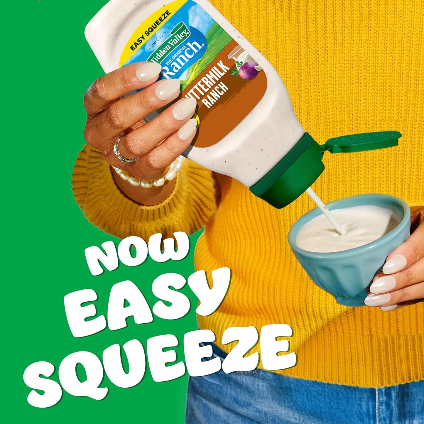 Hidden Valley Buttermilk Ranch Condiment and Dressing, Easy Squeeze Bottle, 16 Fl Oz (Package May Vary)