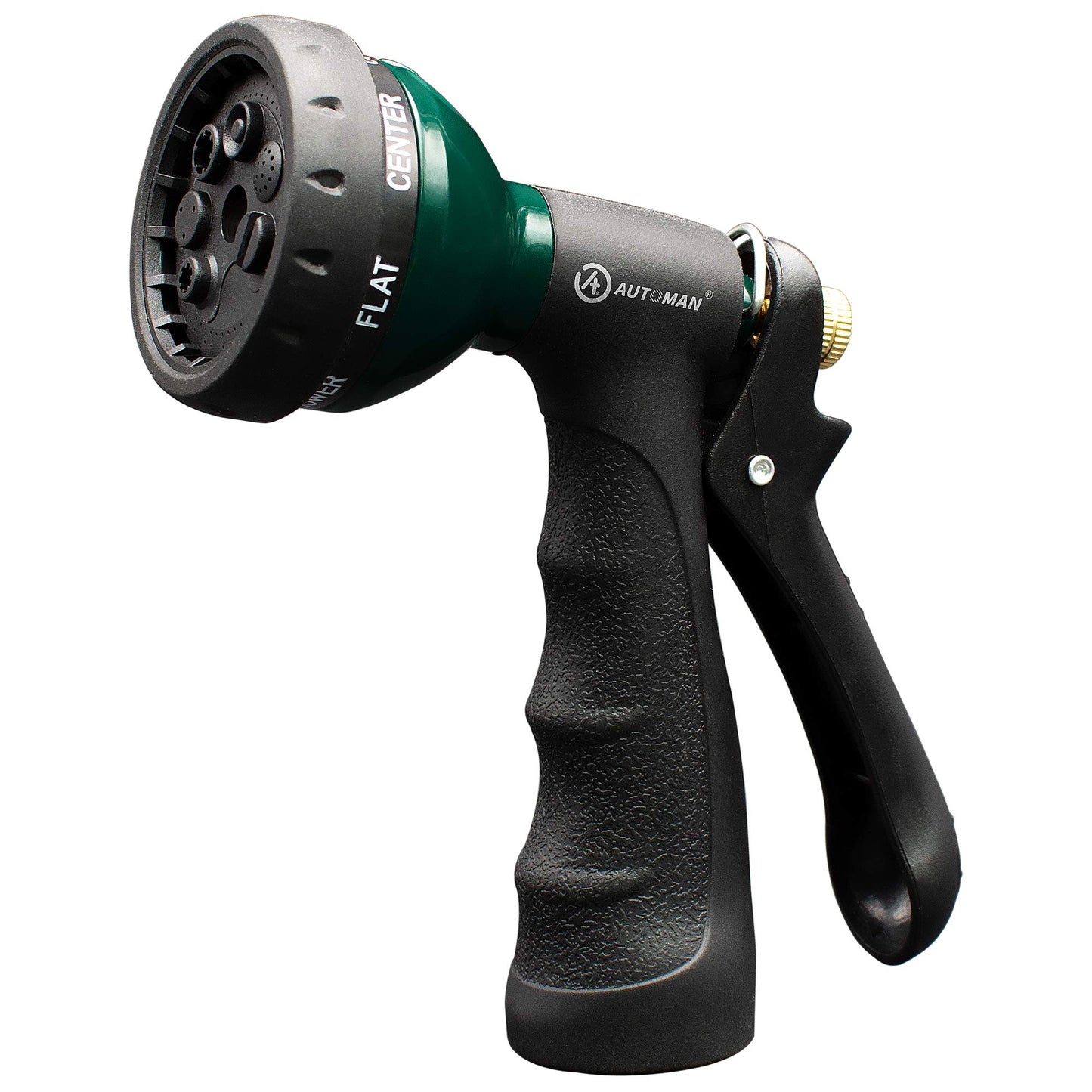 AUTOMAN-Garden-Hose-Nozzle, ABS Water Spray Nozzle with 7 Adjustable Watering Patterns, Slip Resistant for Watering Plants, Lawn& Garden, Washing Cars, Cleaning, Showering Pets & Outdoor Fun.