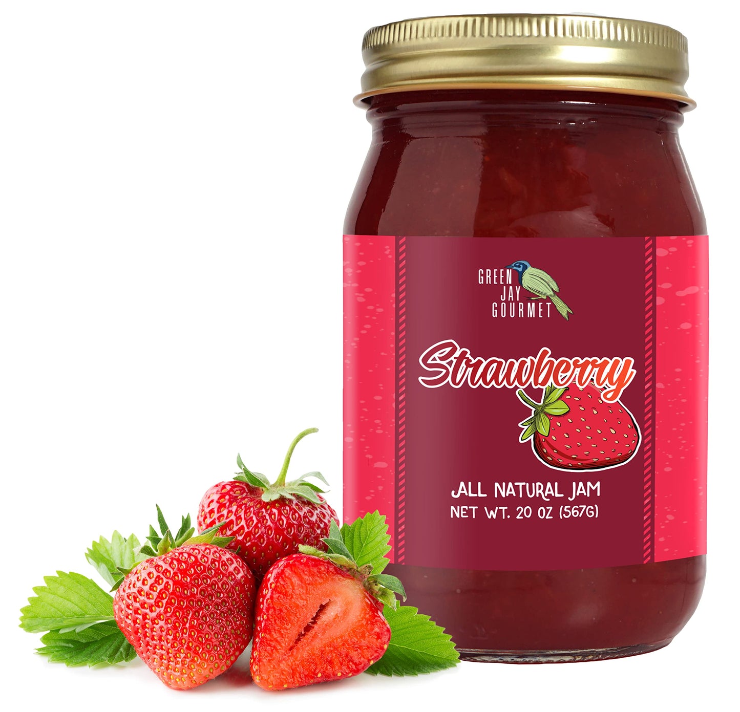 Green Jay Gourmet Spicy Jam Variety Pack - All-Natural Raspberry Jalapeno Jam, Strawberry Jalapeno Jam, Blackberry Jalapeno Jam - Vegan, Gluten-free Jam - No Preservatives - USA Made - 3 x 20 Ounces