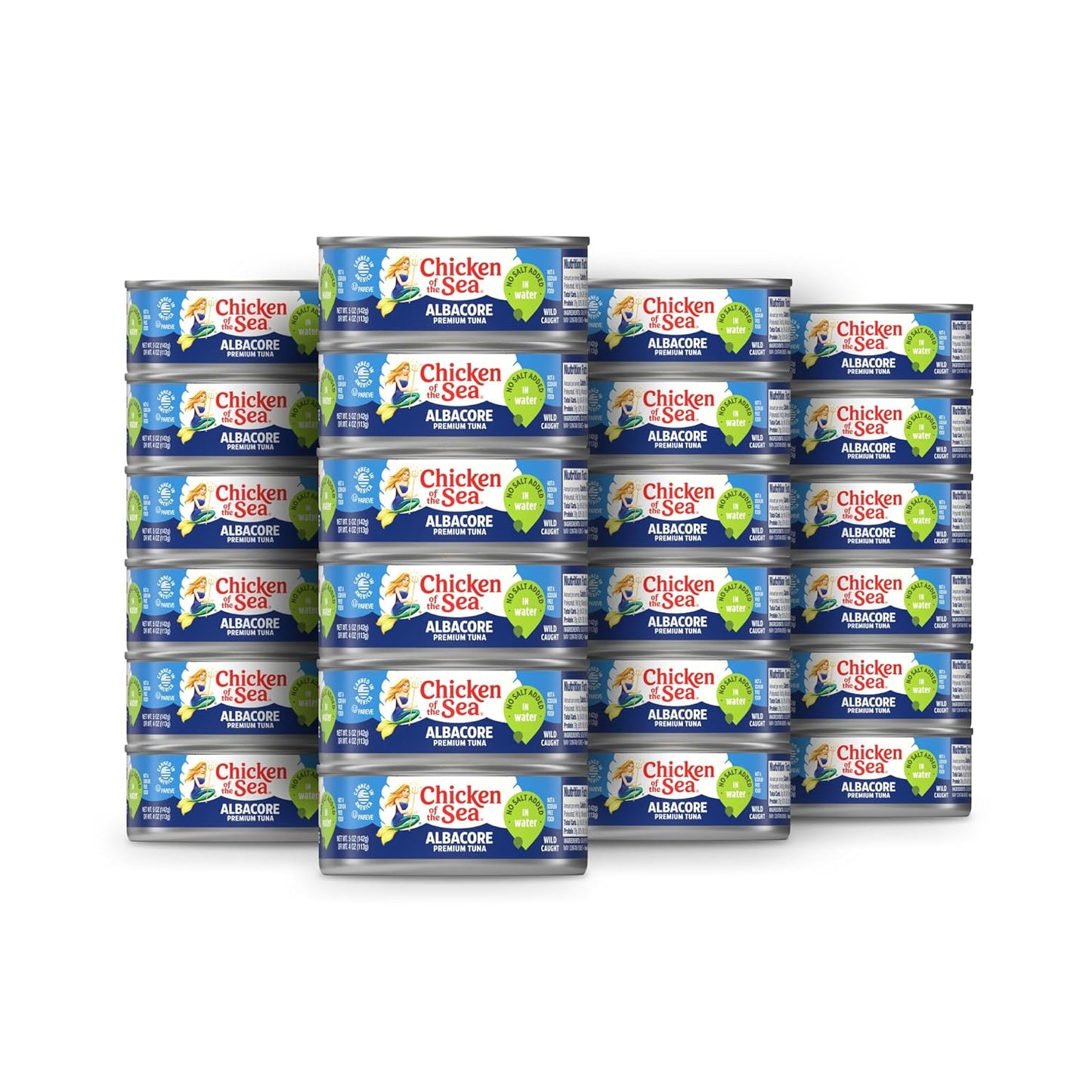 Chicken of the Sea Chunk White Albacore Tuna in Water, Wild Caught Canned Tuna, 12 oz. Can (Pack of 12)