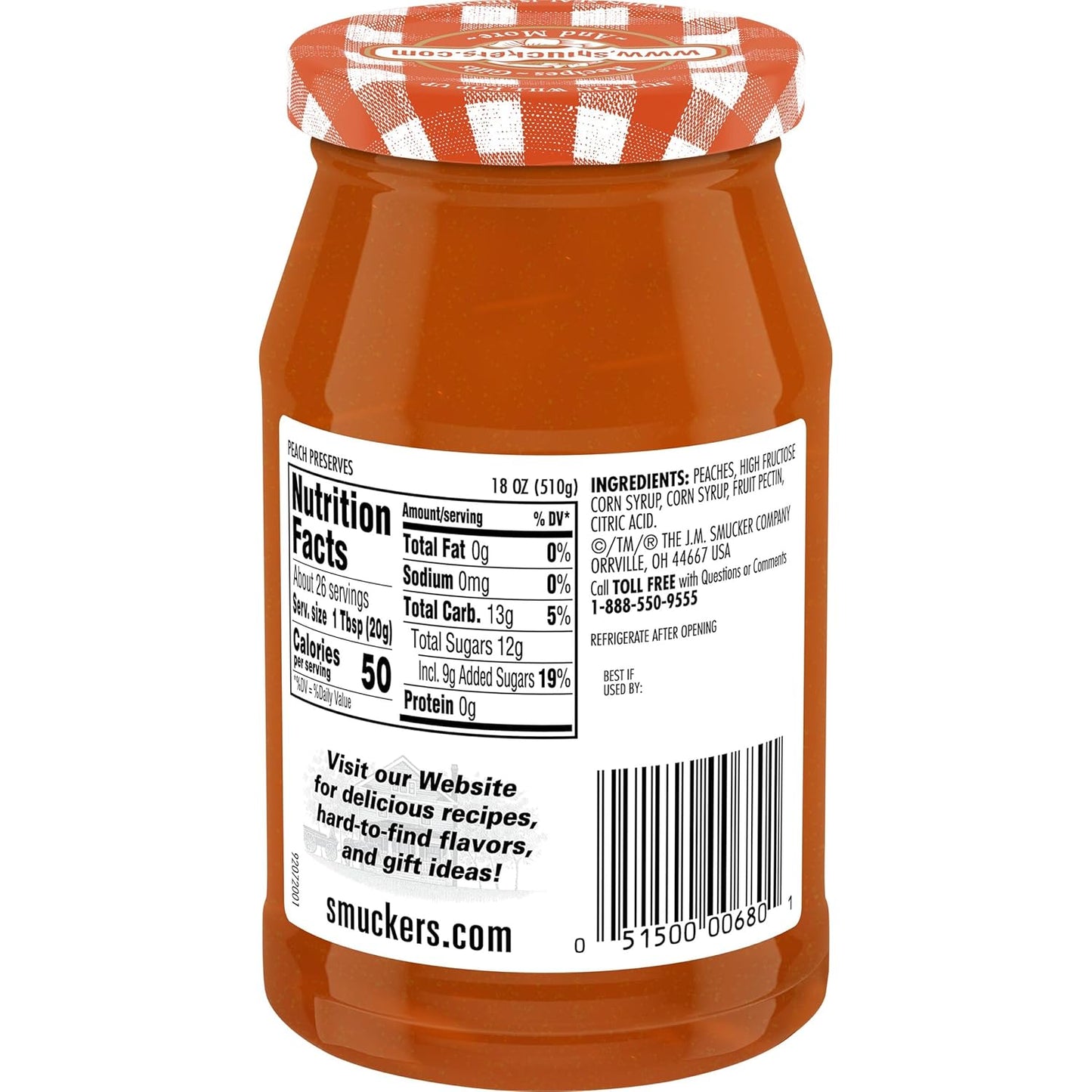 Smucker's Peach Preserves, 18 Ounces