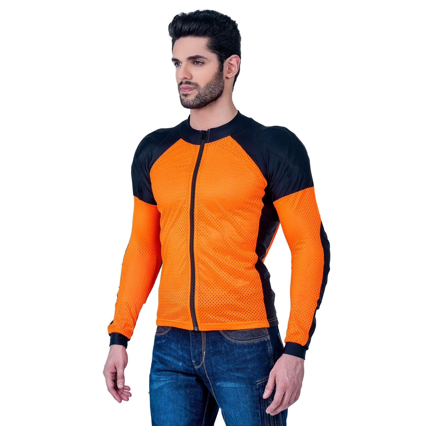 WICKED STOCK Mesh Armored Motorcycle Shirt - CE Level 2 Unisex Motorcycle Protective Shirt for Summer with Removable Padding