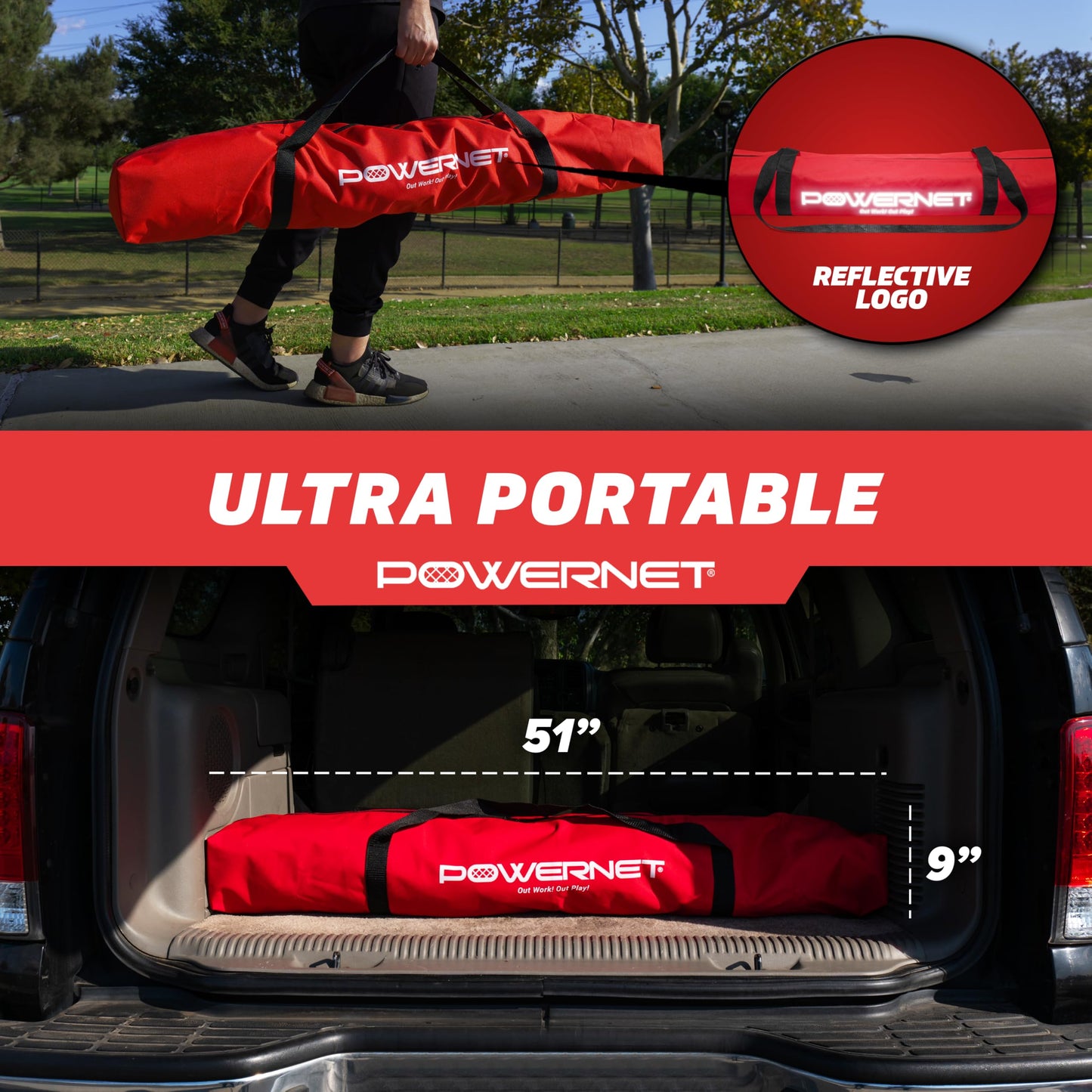 PowerNet Soccer Goal for Backyard & Outdoor Games, Portable Soccer Net, Sports & Outdoors Training Equipment for Practice, 1 Goal & Zipper Storage Bag (12 x 6 FT)