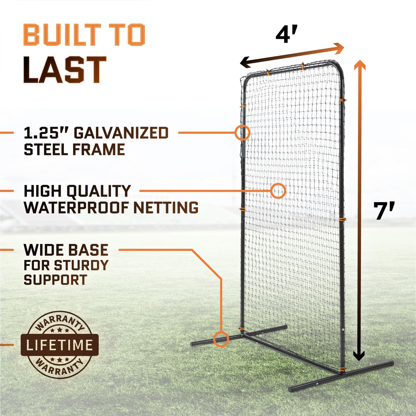 Baseball Net for Batting Cage | 7 x 4 Feet Pitching Screen Softball Pitching Net Baseball Pitching Net Body Protector for Back Drive Lines Beisbol