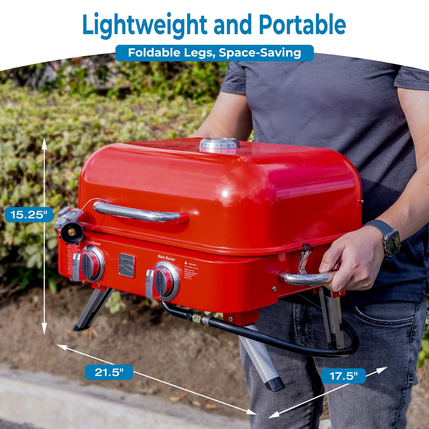 Kenmore 2-Burner Portable Tabletop Retro Gas Grill