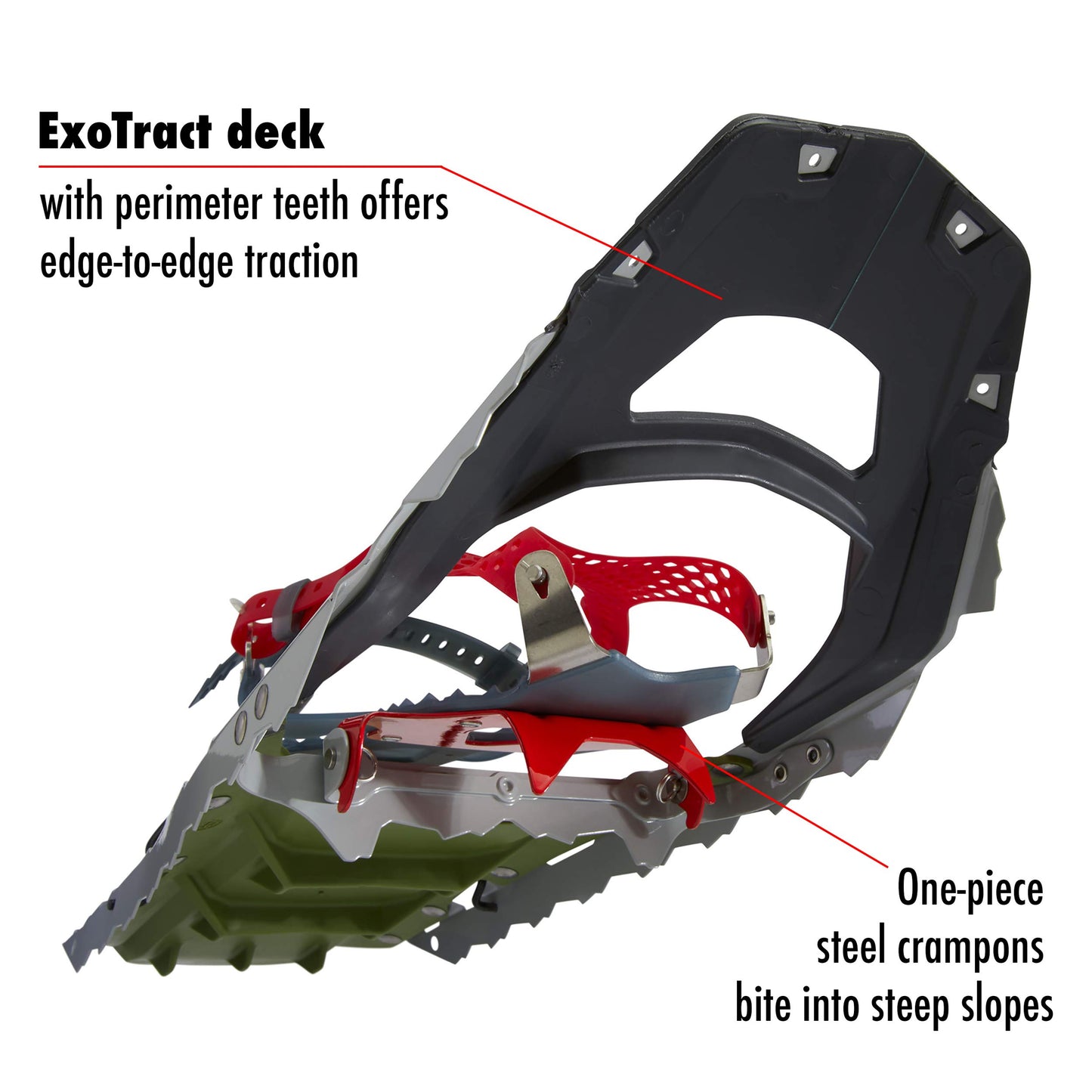 MSR Revo Ascent Backcountry & Mountaineering Snowshoes with Paragon Bindings, 22 Inch Pair, Olive