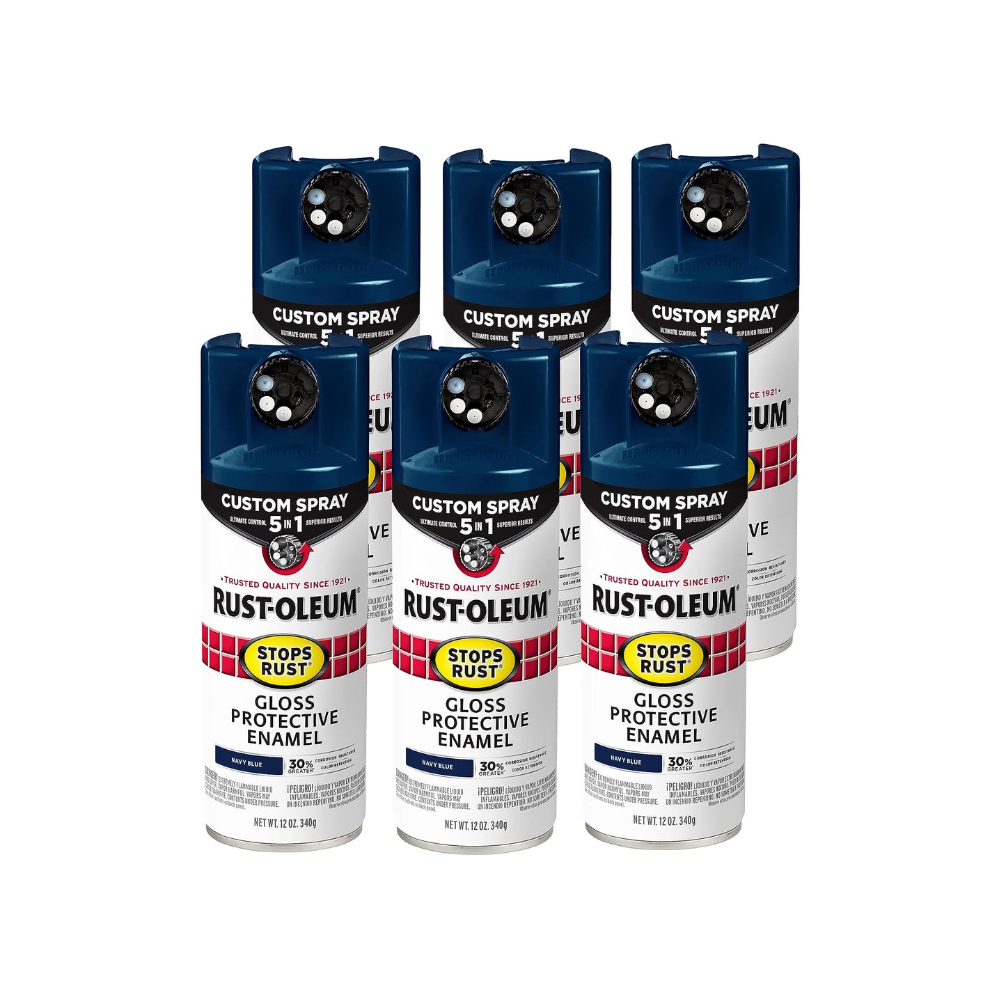 Rust-Oleum 376892 Stops Rust Custom Spray 5-in-1 Spray Paint, 12 oz, Gloss Leather Brown
