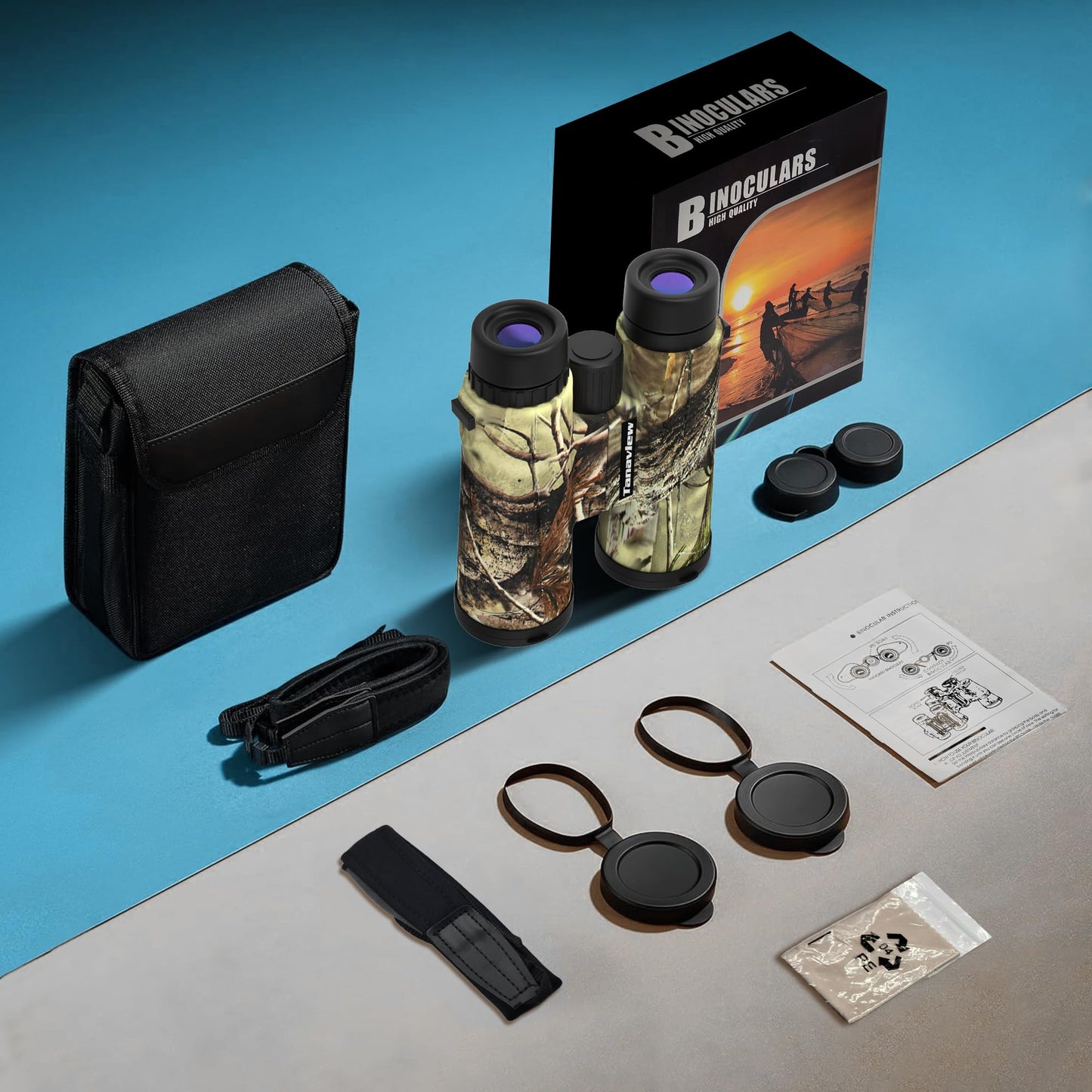 10X42 Compact Binoculars for Adults - Long Distance, High Powered Binoculars with Travel Case - Extra Bright Light & Large Field of View - Lightweight, Water & Fog Proof, Hunting, Bird Watching