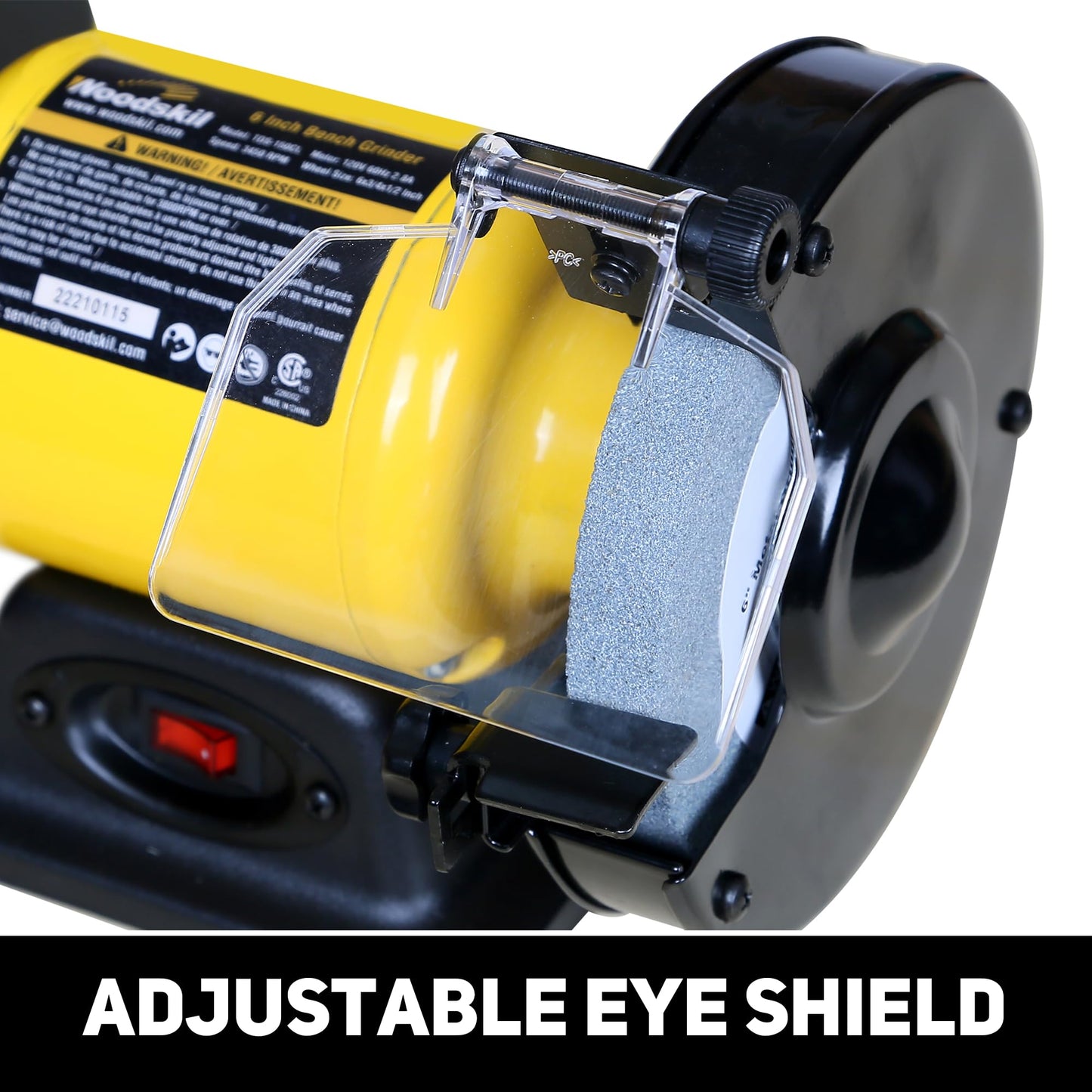 4.8A 3/4HP 8-Inch Bench Grinder, 3600rpm Table Grinder with Two Protective Eye Masks and Two Grinding Wheels Multipurpose Grinders for Metal, Knife, Dental, Amber, Jewelry, Jade