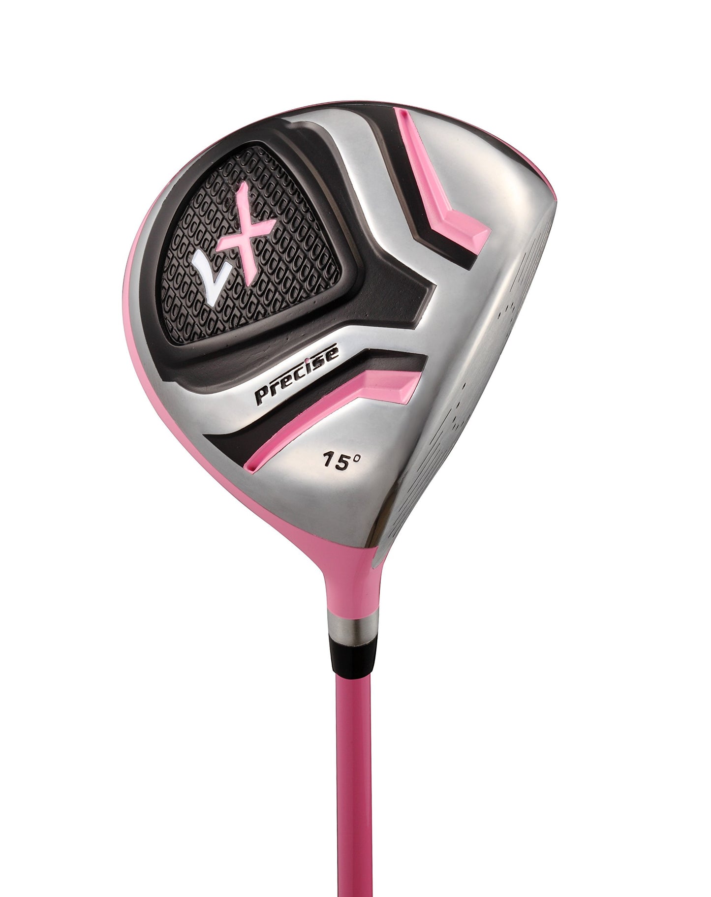 Distinctive Girls Pink Junior Golf Club Set for Age 9 to 12 ( Height 4'4" to 5' ), Left Handed Only, Set Includes: Driver, Hybrid Wood, 2 Irons, Putter, Bonus Stand Bag & 2 Headcovers