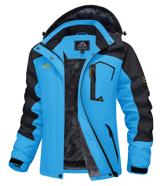 MAGCOMSEN Women's Ski Jacket Waterproof Insulated Snow Jacket Warm Windproof Winter Coats with Hood Fleece Lined Jacket