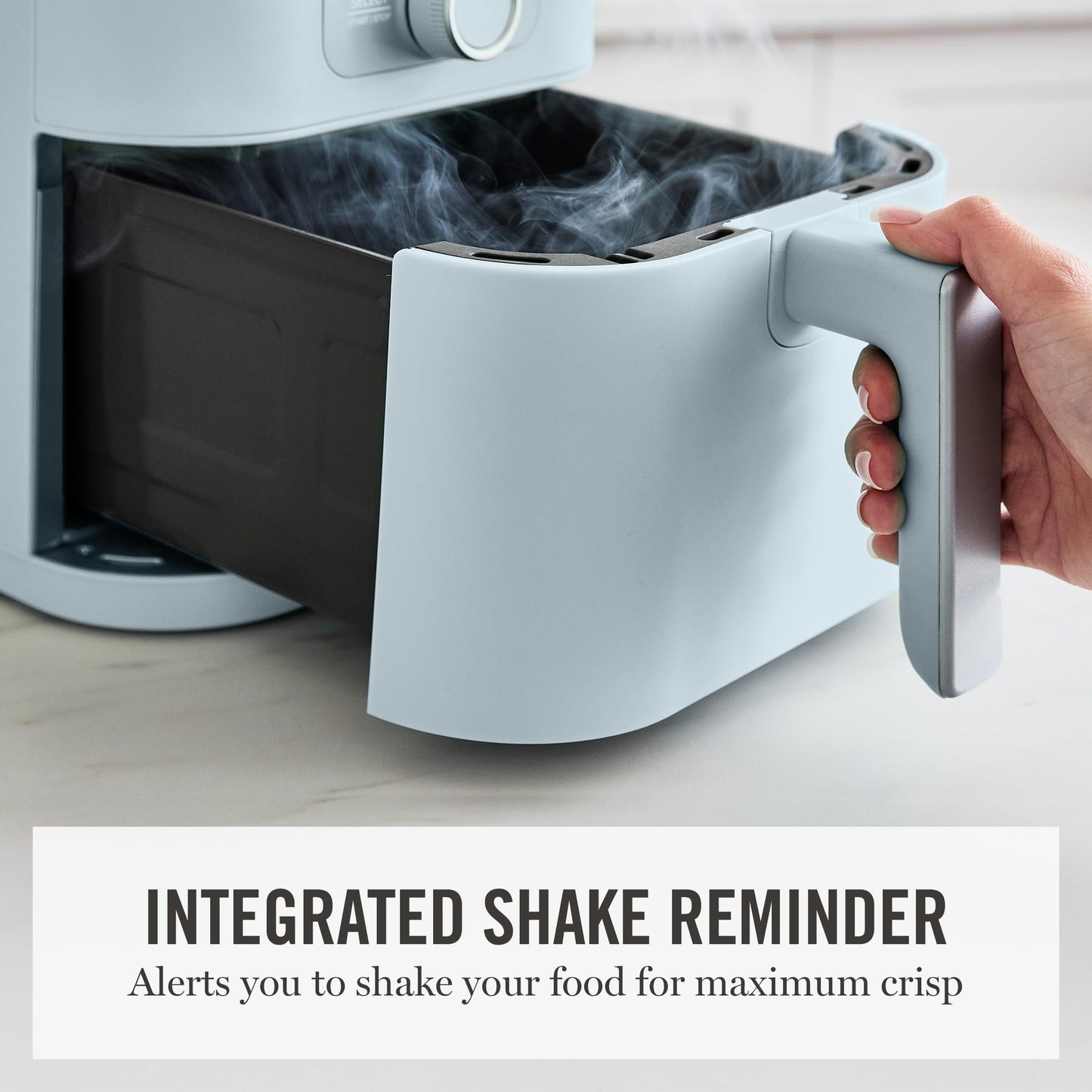Martha Stewart 6QT Air Fryer, 6-in-1, Bake, Broil, Roast, Air Fry, Dehydrate, Reheat, Ceramic Non-Stick Basket, Crispy Results Fast, 400°F Max Temp, Shake Reminder, Auto Shut-Off, Honeydew Green