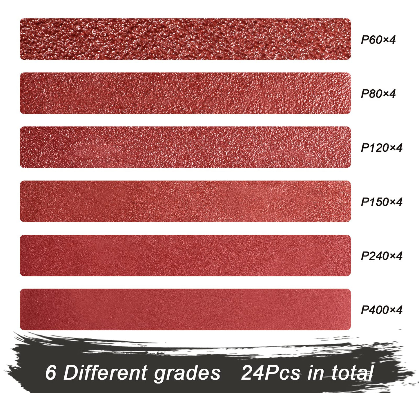 S SATC 3x18 Sanding Belts 20PCS Belt Sander Paper Aluminum Oxide (3 Each of 60/80/120/150/240/400 Grits & 2 of 40 Grits) Ideal for Wood Metal Paint Sanding