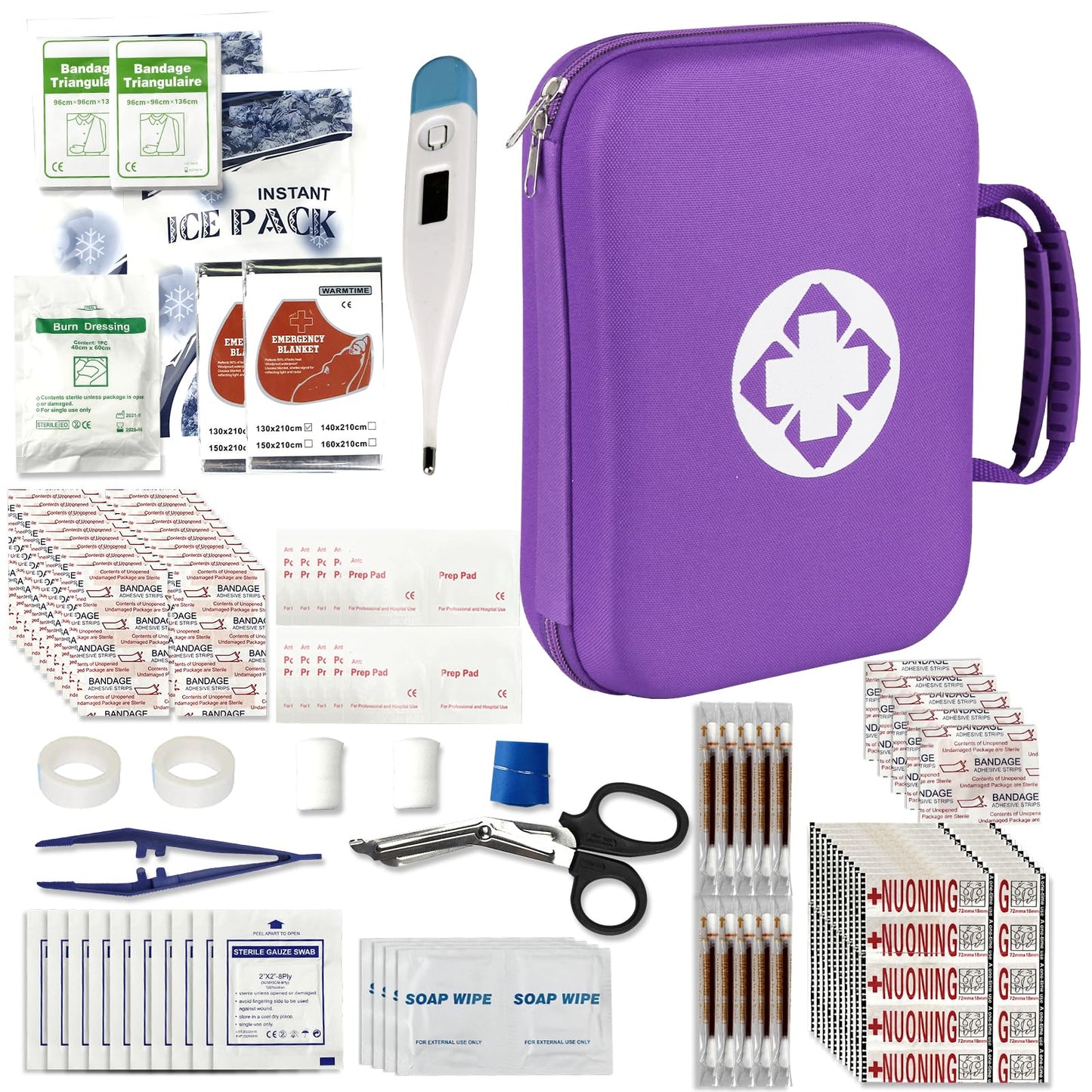 276PCS First Aid Kit Home Car Camping Hiking Emergency Supplies Small Compact Lovely Bag for School Outdoor, Basic Outdoor Essentials Survival Kit for Travel AMORNING