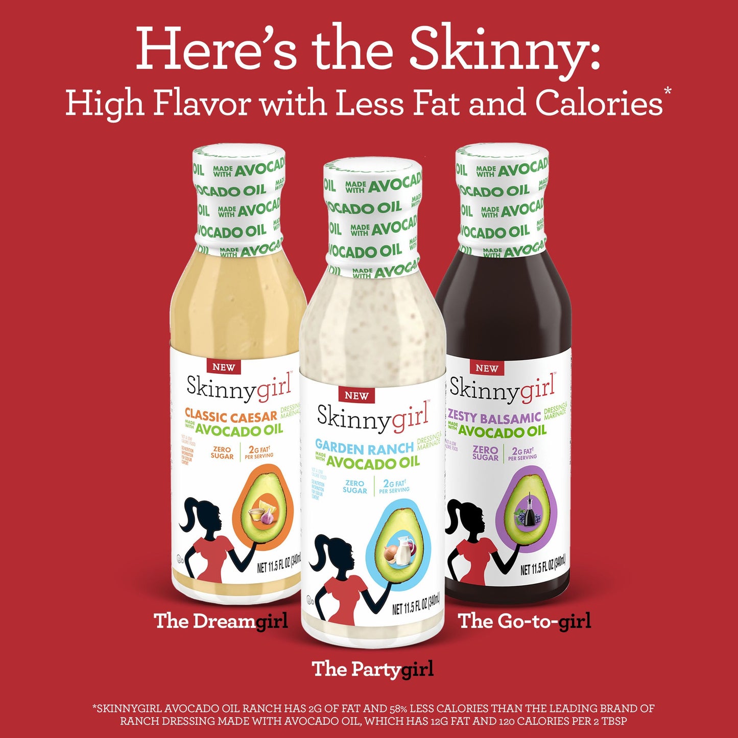 Skinnygirl Fat-Free Salad Dressing, Sugar-Free Buttermilk Ranch, 8 Ounce