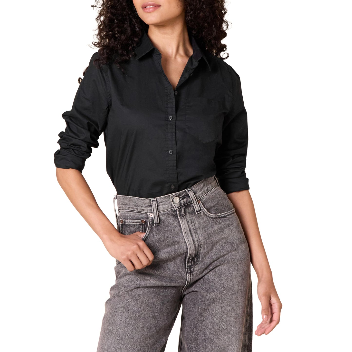 Amazon Essentials Women's Regular-Fit Long-Sleeve Button-Down Poplin Shirt, Business Casual, Office Work