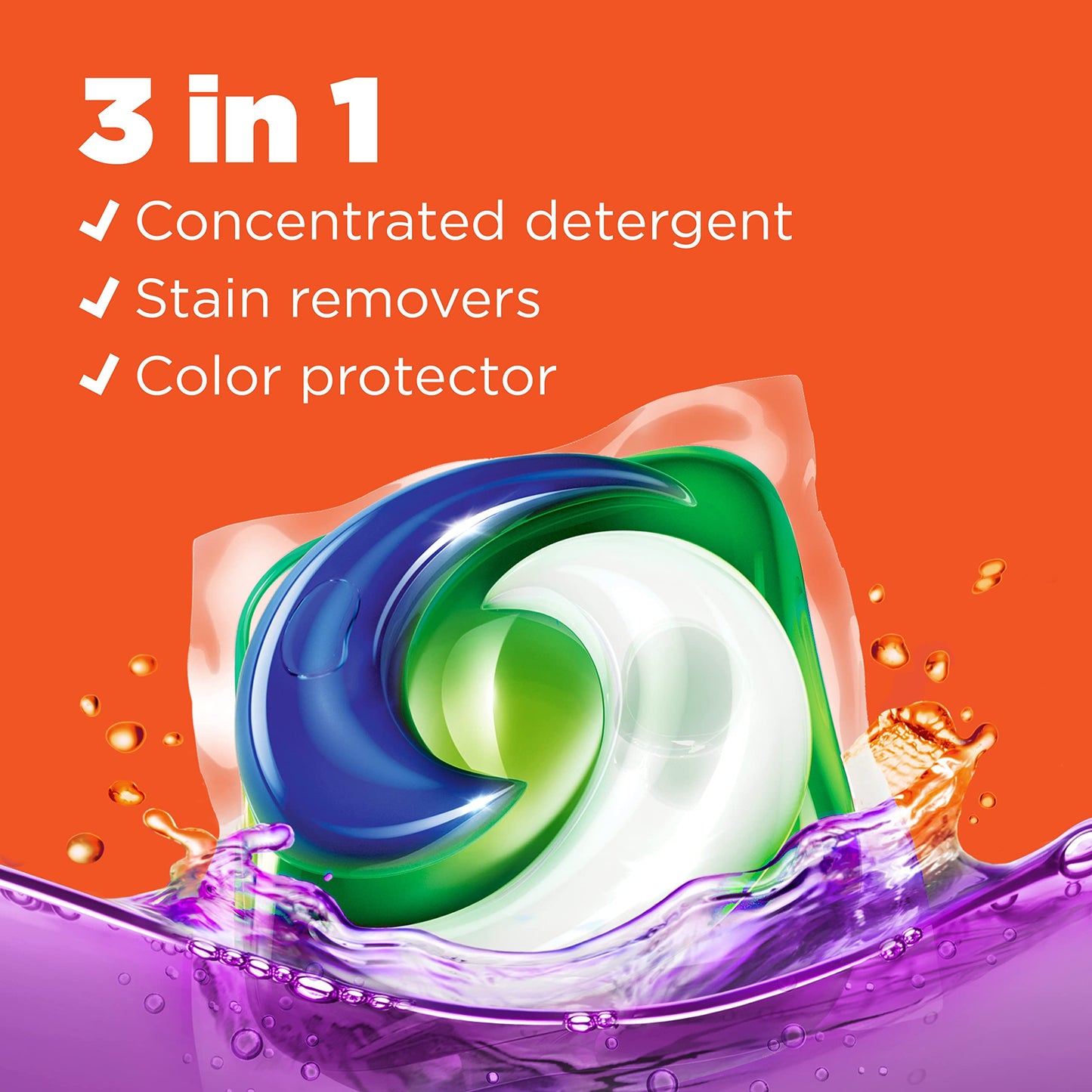 Tide PODS Liquid Laundry Detergent Soap Pacs, HE Compatible, Powerful 3-in-1 Clean in one Step, Built in Stain Removers, Spring Meadow Scent, 76 Count