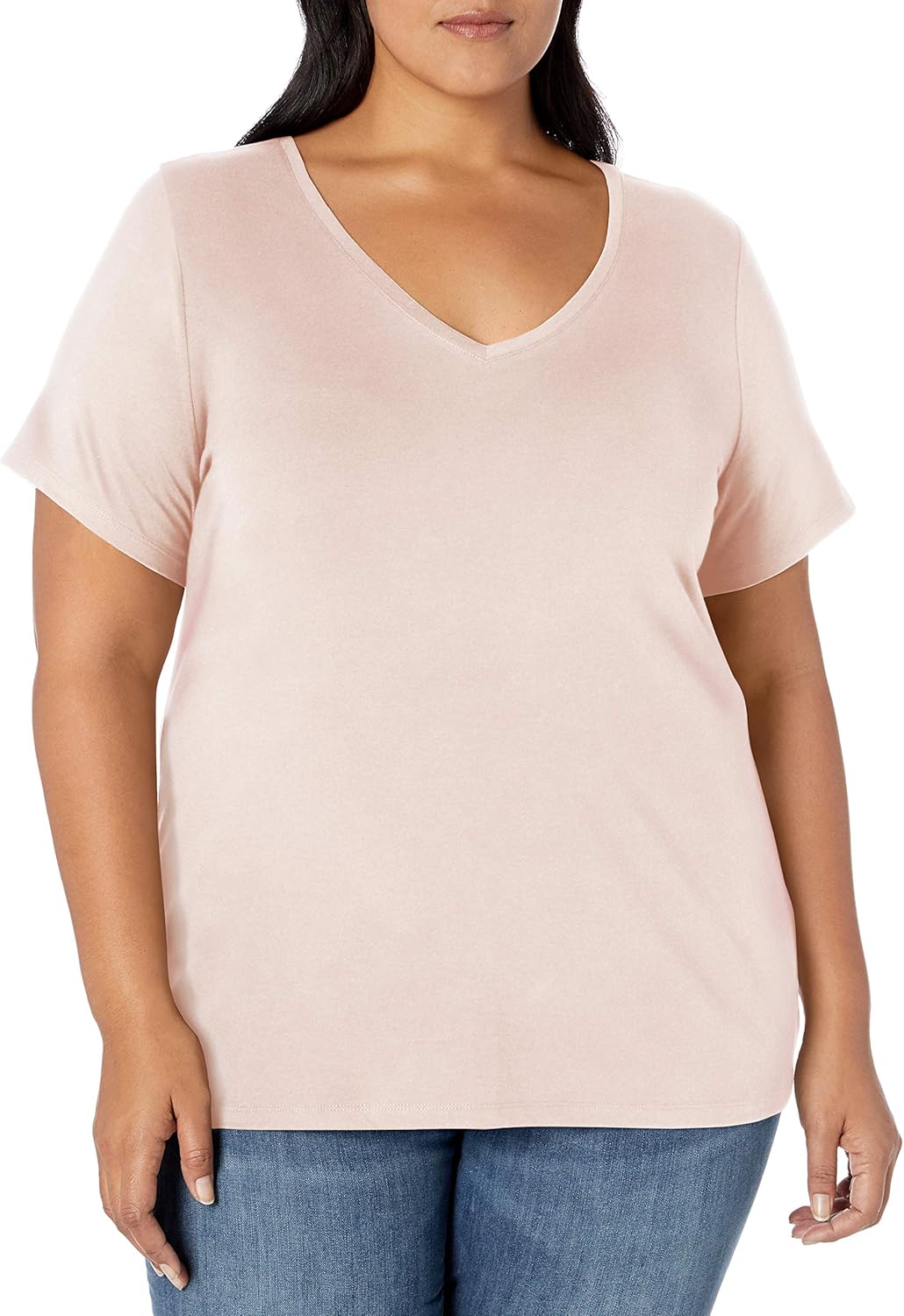 Amazon Essentials Women's Plus Size Short-Sleeve V-Neck T-Shirt