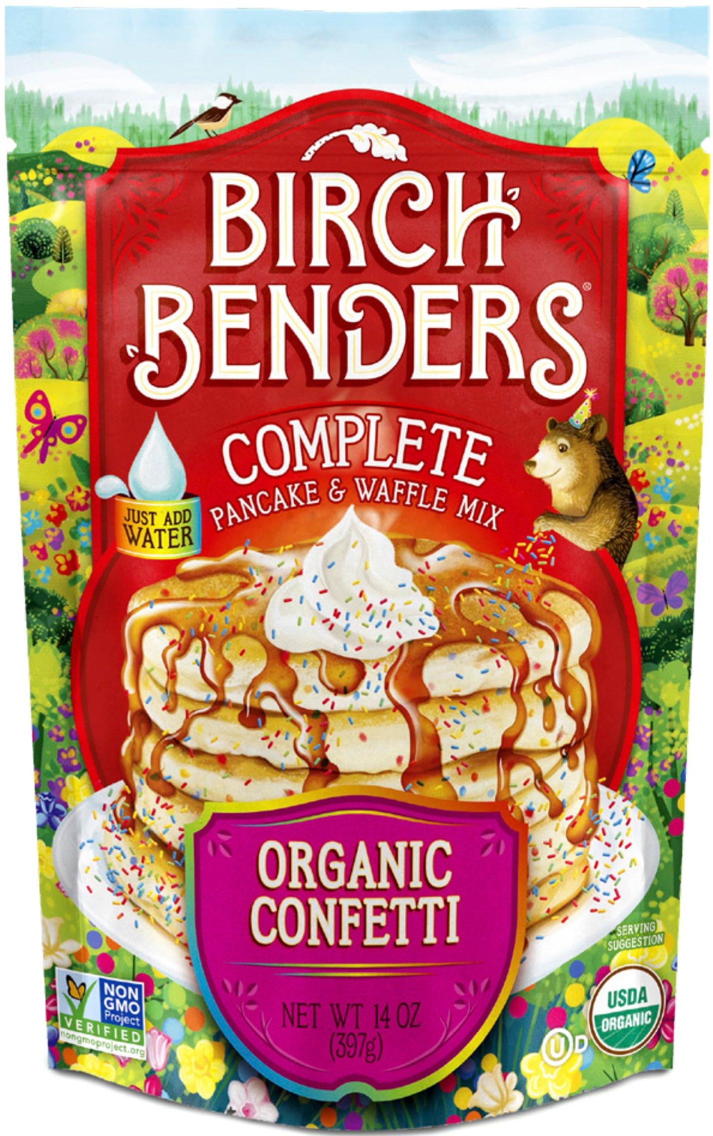 Organic Pancake and Waffle Mix, Classic Recipe by Birch Benders, Whole Grain, Non-GMO, Just Add Water, 16oz (Packaging may vary)