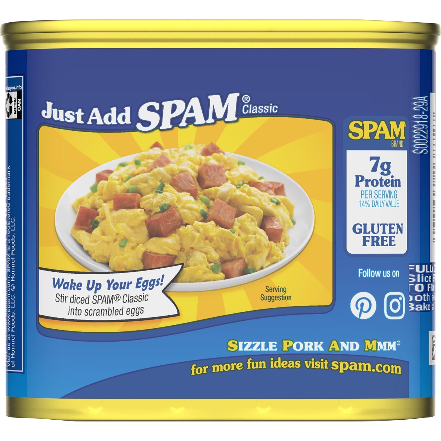 SPAM 25% Less Sodium, 7 oz. can (12-pack)