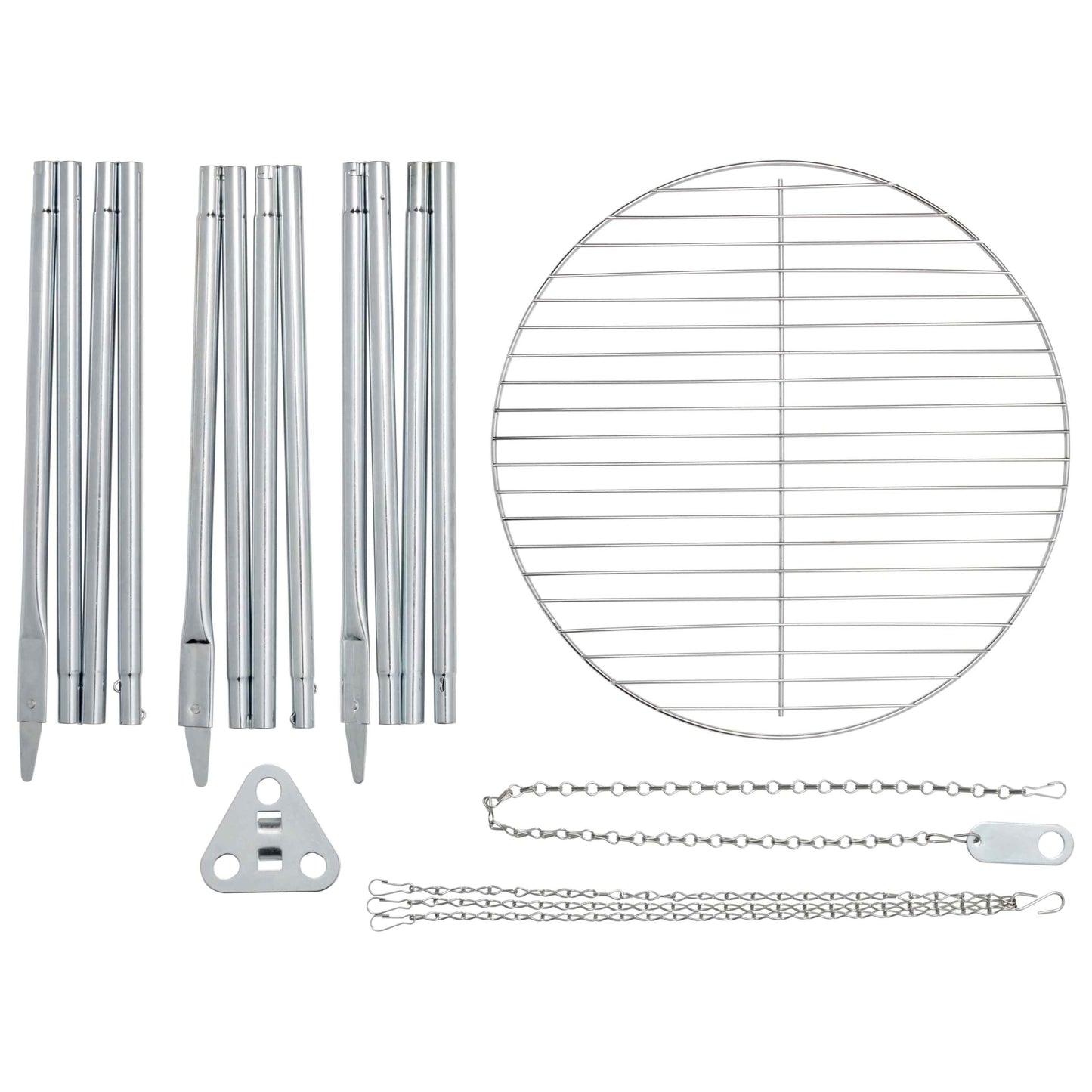 Coleman Tripod Campfire Grill & Lantern Hanger, Grill Grate with Adjustable Height for Cooking Over Fire, Steel Firepit Cooking Rack