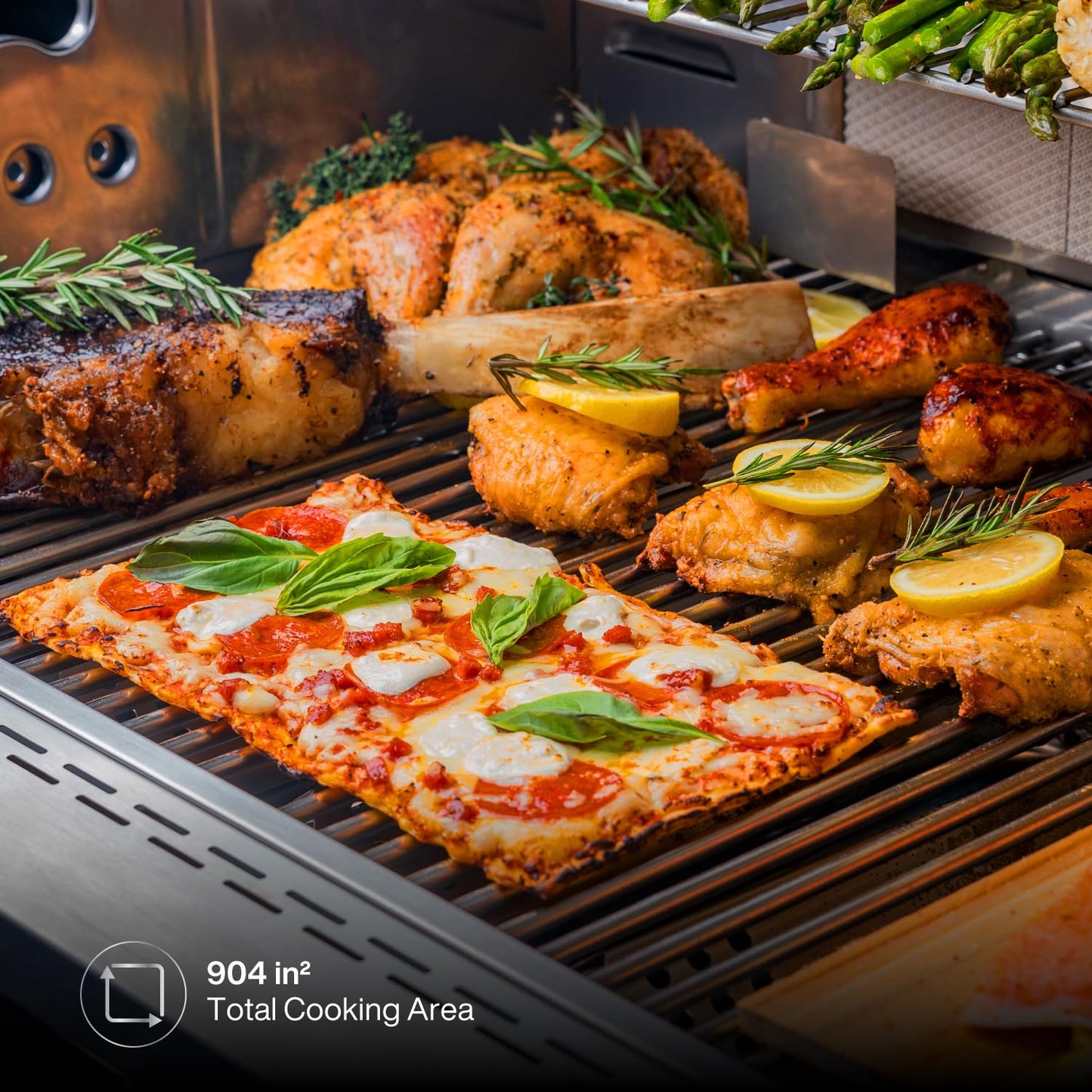 Spire Premium 5 Burner Built In Gas Grill Island Head, Stainless Steel 30 Inch Propane Grill with Rear Burner, 63,000 BTUs, 750 SQ In Racks, Dual Fuel Compatibility - 740-0788P