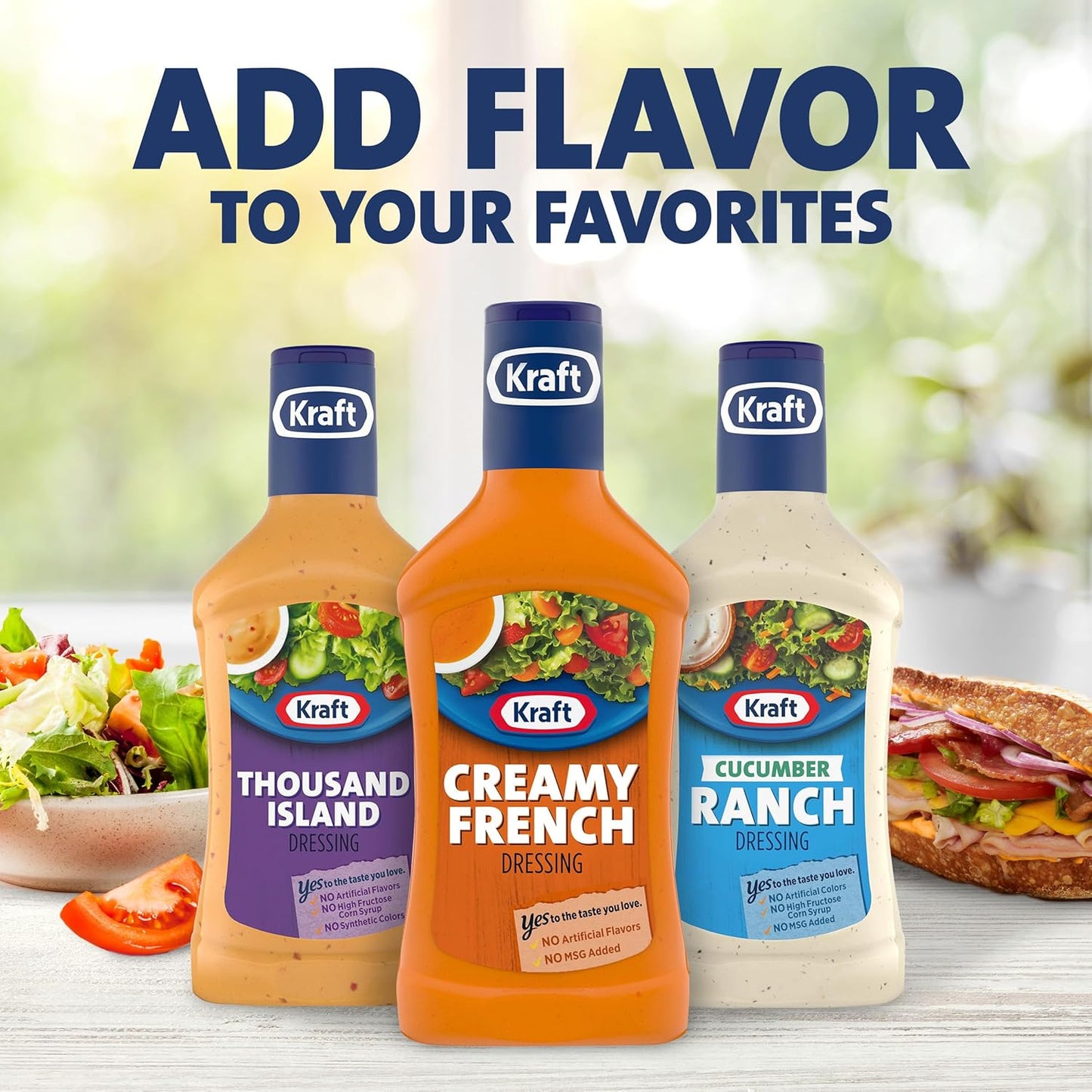 Kraft Creamy French Dressing, 16 fl oz Bottle