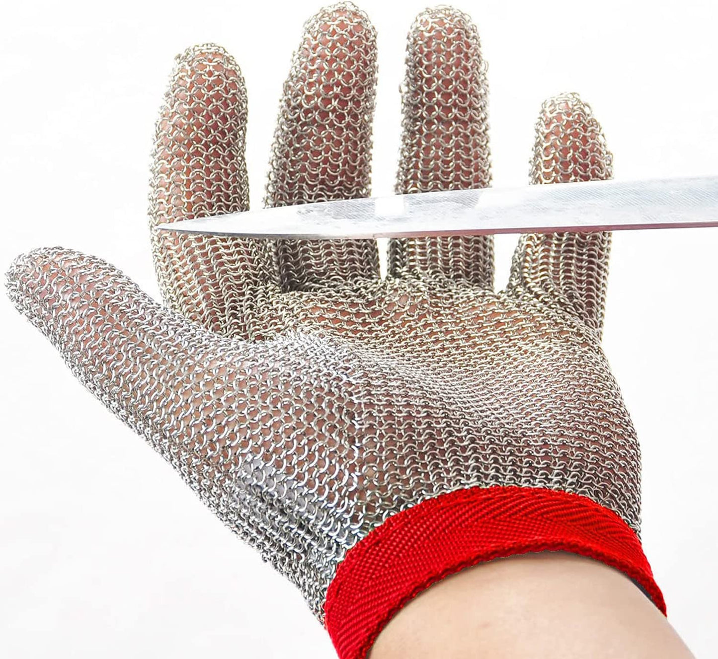Dowellife Level 9 Cut Resistant Glove - Stainless Steel Mesh Metal Glove for Butcher, Meat Cutting, Oyster Shucking, Kitchen Mandoline, Chef Slicing, Fish Fillet (X-Large)