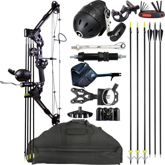 Compound Bow Fishing Combo Kit - 20-70 LBS Hunting Bow with Bowfishing Arrow and Fishing Reel for Bowfishing Archery Hunting, Complete Kit
