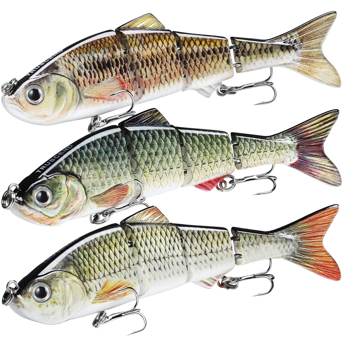 TRUSCEND Swimmax for Saltwater and Freshwater, Realistic Fishing Lures for Bass Trout Crappie Walleye Pike Bluegill Salmon, Swimbait for Bass Fishing, Amazing Fishing Gear Gifts for Family Fishing