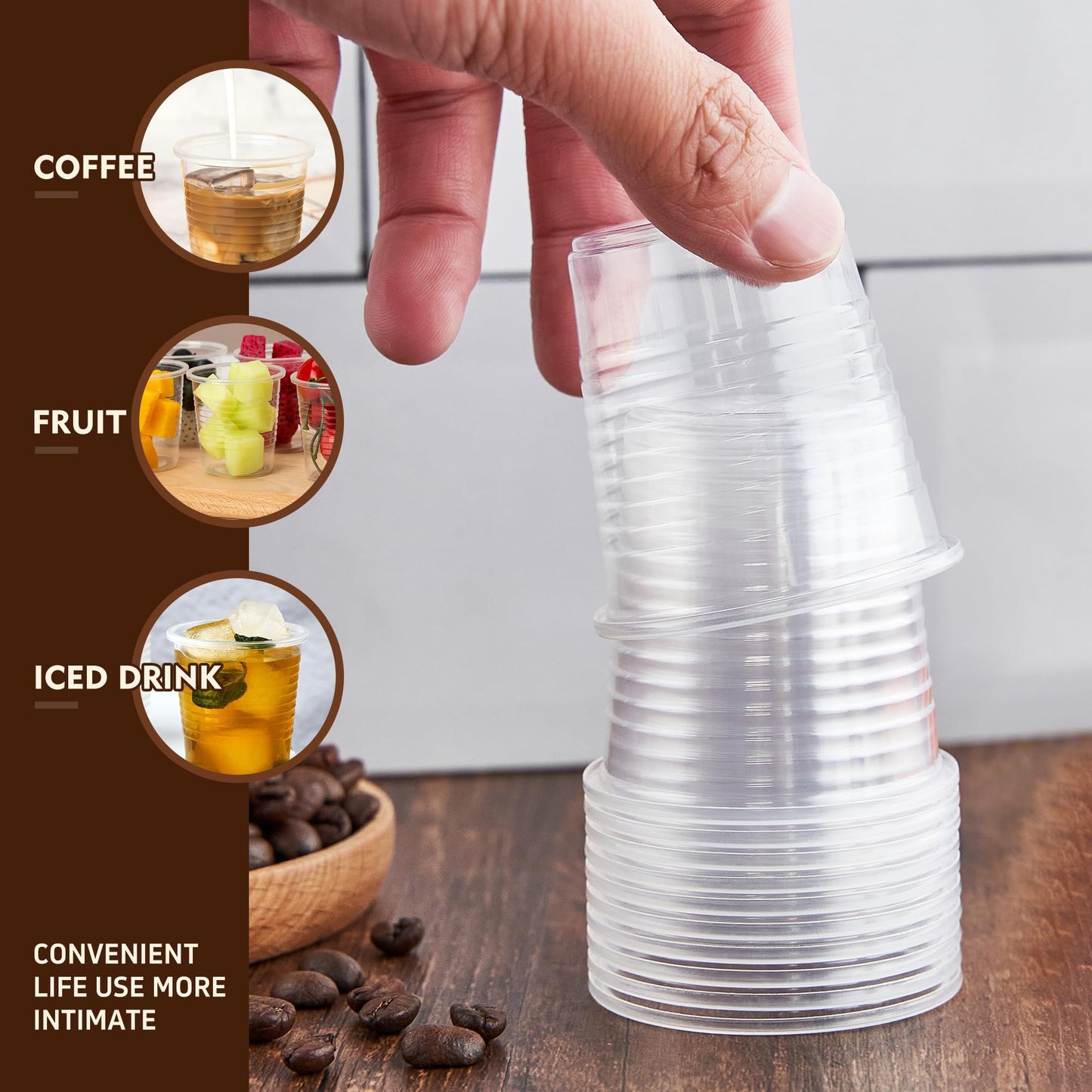 YEEHAW 9 oz Plastic Cups, 500 Pack - Clear Disposable Drinking Water Cups for Cold Beverages, Ideal for Party