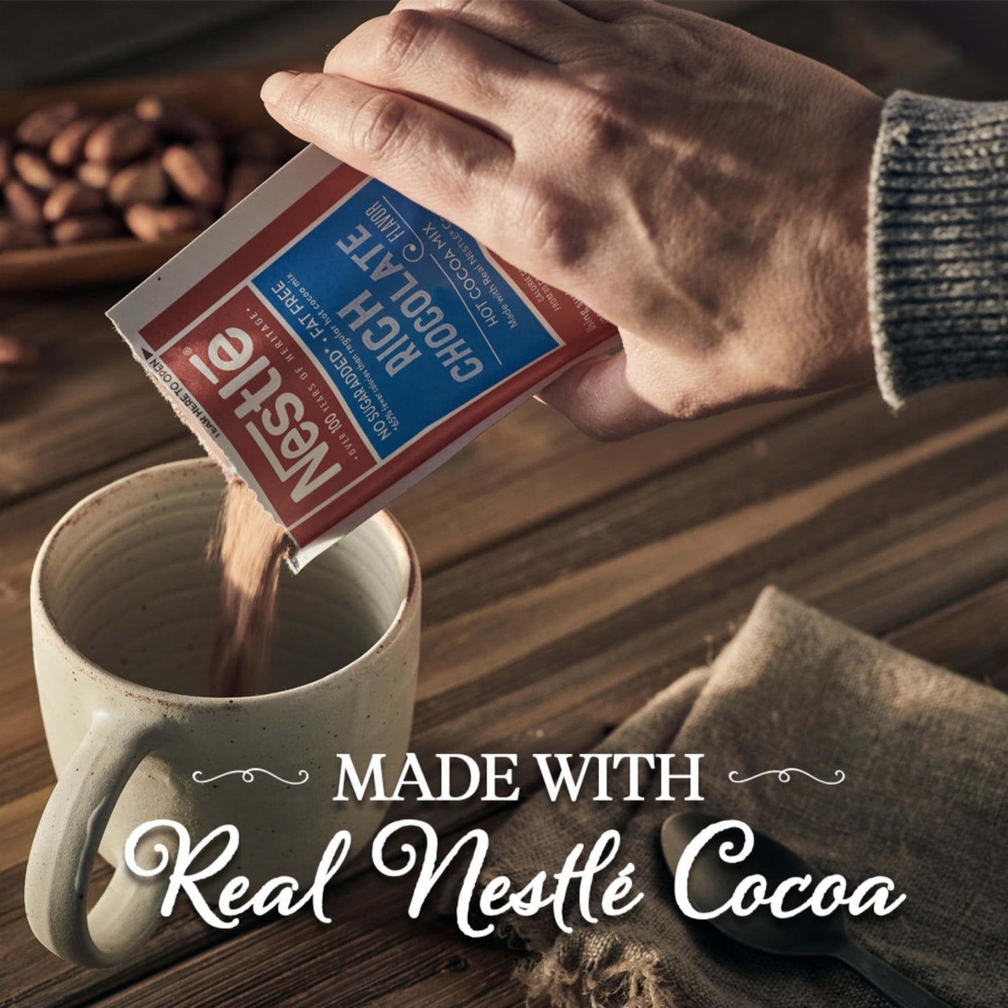 Nestle Hot Chocolate Packets, Hot Cocoa Mix, Rich Chocolate Flavor, Made with Real Cocoa, Bulk Pack, 0.71 oz Packet (50 Count)