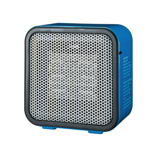 Amazon Basics Ceramic Space Heater, Mini Heater for Office Desk, Portable Tent Heater for Camping (Indoor Use), 500 W, With Tip-Over Protection, Lightweight (1.4 LBS), Black, 5.8"D x 3.4"W x 6"H