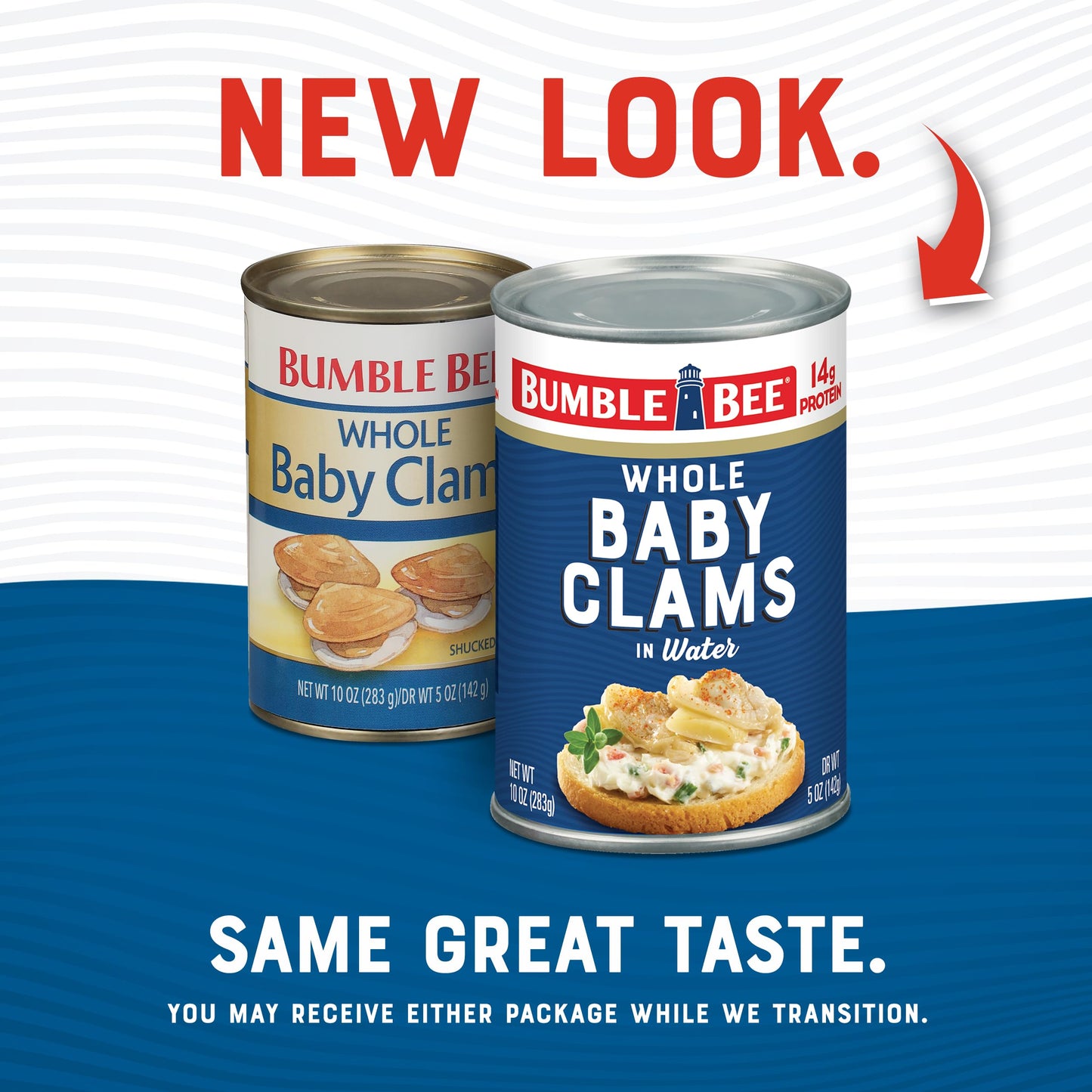 Bumble Bee Whole Baby Canned Clams, 10 oz Can (Pack of 12) - Ready to Eat - 13g Protein per Serving - Gluten Free
