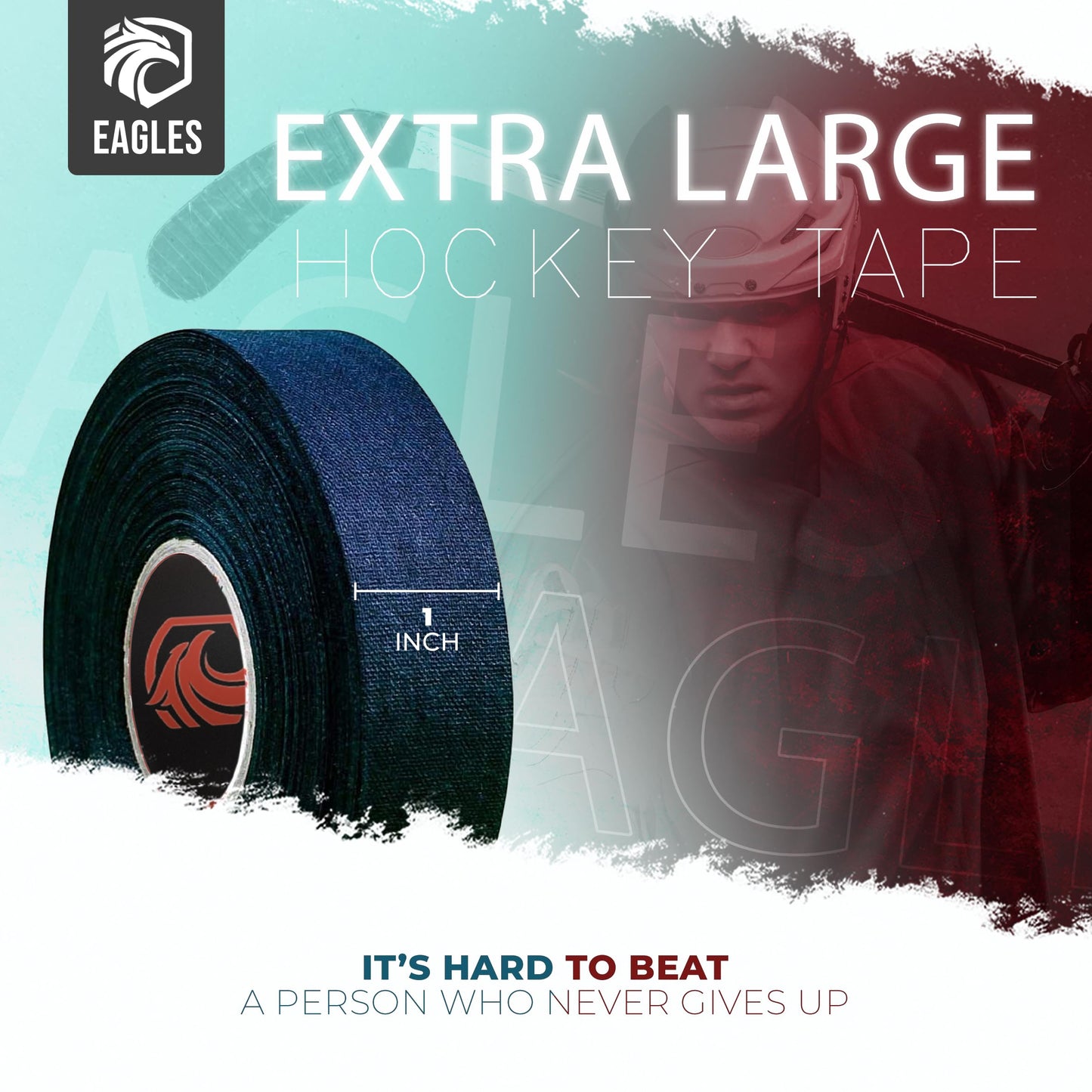 EAGLES Bulk Hockey Tape Black, White or Clear Multipurpose Tape Roll - Strong Adhesive - Durable Cloth or PVC Tape - Hokey Sports Gifts, Accessories, Equipment, Gear (Black)