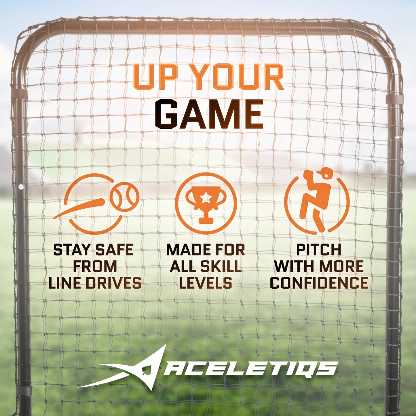 Baseball Net for Batting Cage | 7 x 4 Feet Pitching Screen Softball Pitching Net Baseball Pitching Net Body Protector for Back Drive Lines Beisbol