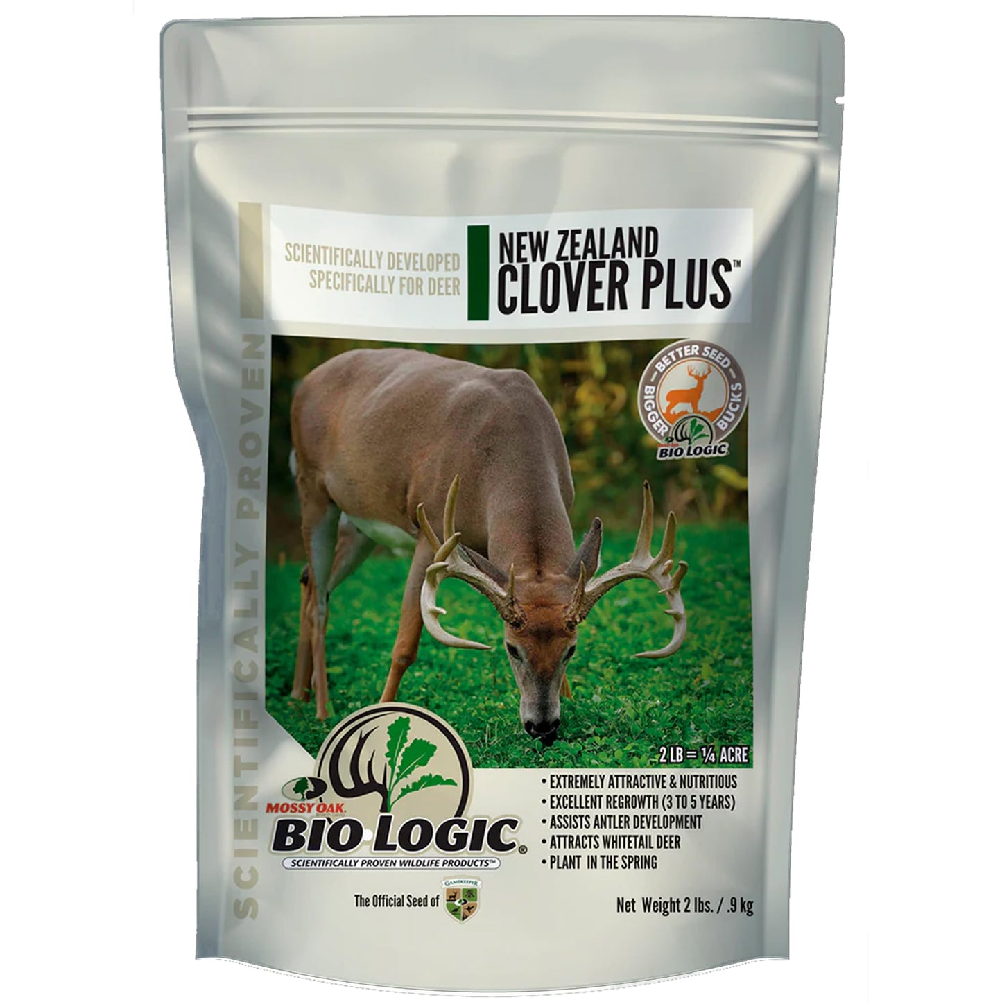 New Zealand Clover Plus Chicory Perennial Food Plot Seed, Hardy & Drought Resistant Perennial Blend for Whitetail Deer, Wild Turkey, Upland Birds, 9 lb Bag Plants 1 Acre