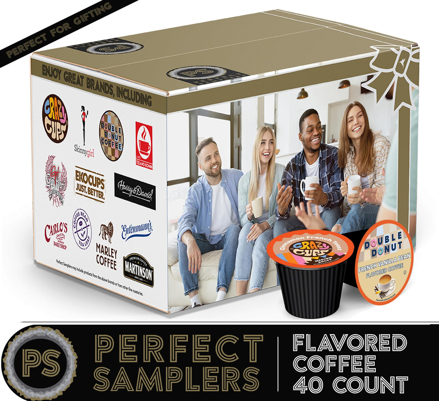 Flavored Decaf Coffee Pods Variety Pack Compatible with Keurig K Cups Brewers, 40 Count, Assorted Decaffeinated Flavored Coffee Sampler(Pack of 1)