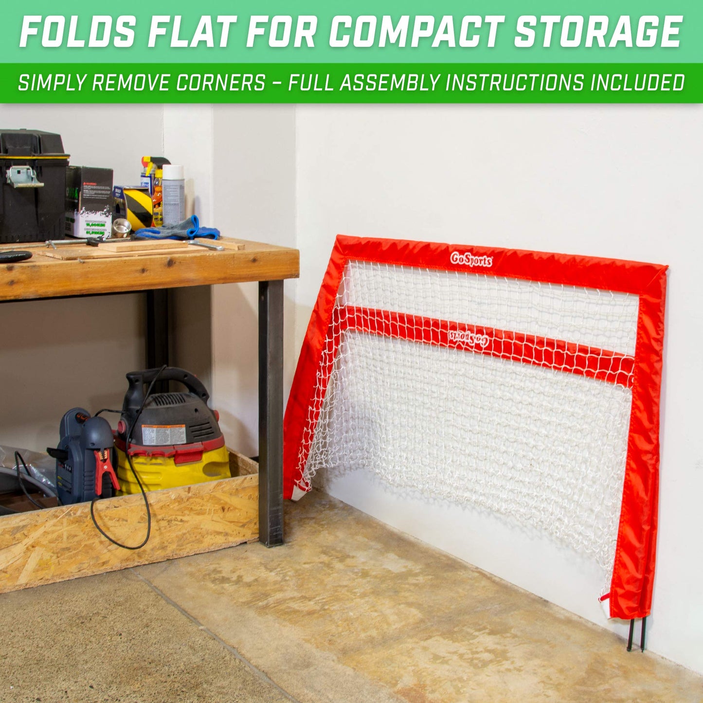 GoSports Hockey Street Set - Includes Pop-Up Goal and 2 Hockey Sticks with 2 Balls