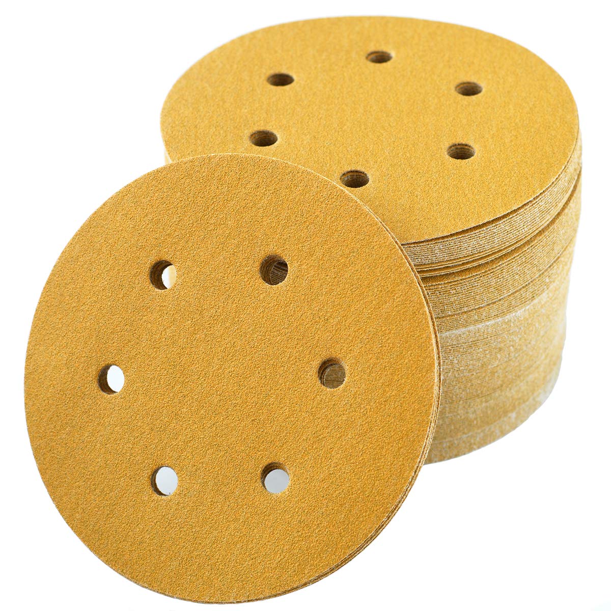 6-Inch 6-Hole Hook and Loop Sanding Discs 600-Grit, Random Orbital Sandpaper for Automotive and Woodworking, 100-Pack