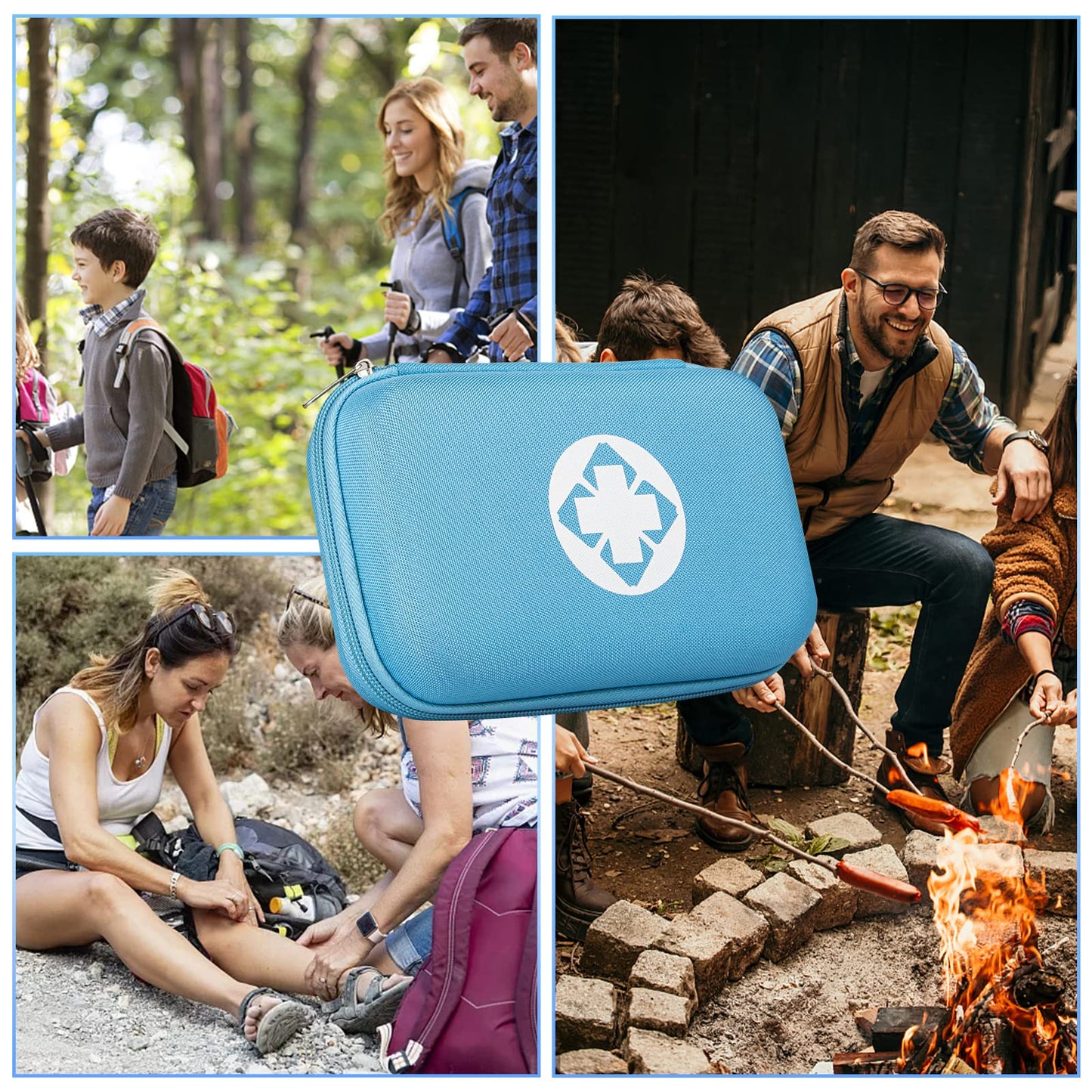 276PCS First Aid Kit Home Car Camping Hiking Emergency Supplies Small Compact Lovely Bag for School Outdoor, Basic Outdoor Essentials Survival Kit for Travel AMORNING