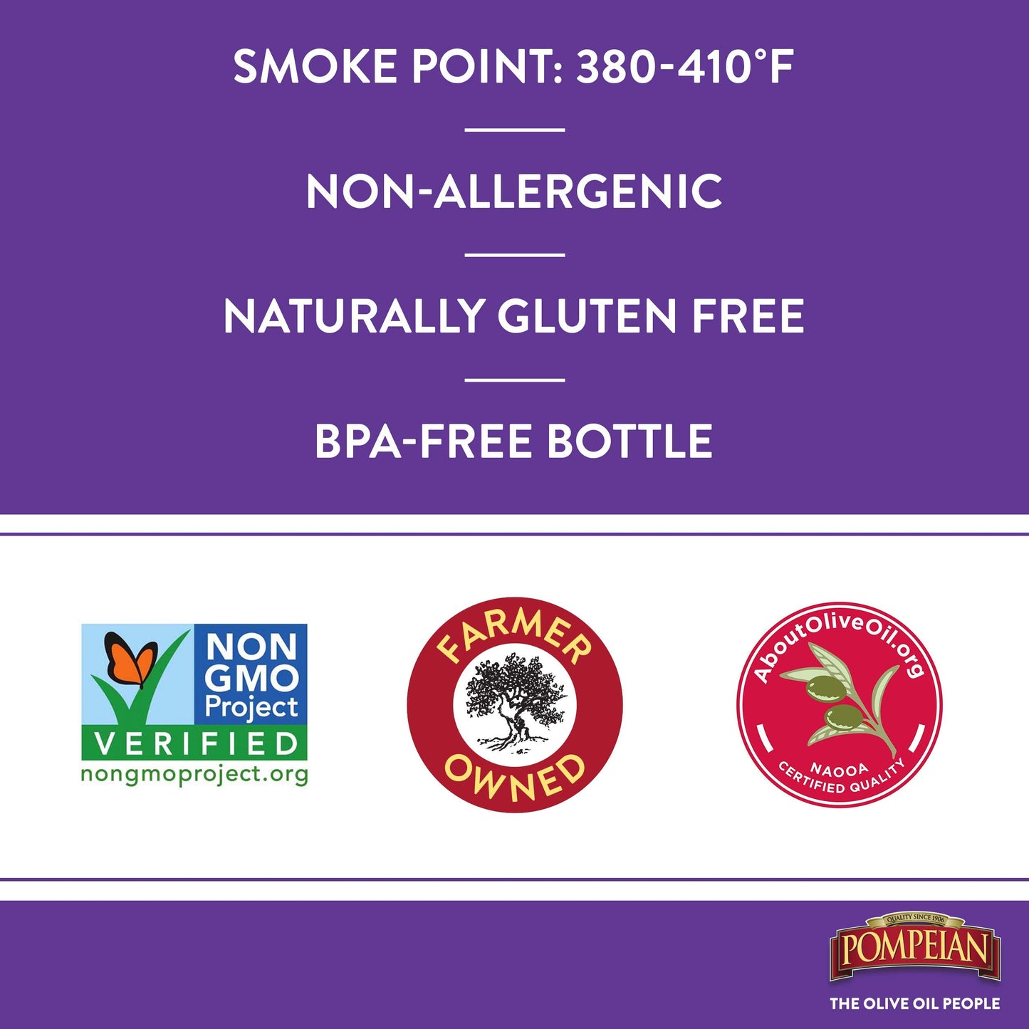 Pompeian Robust Extra Virgin Olive Oil, Contains Polyphenols, First Cold Pressed, 68 Fl Oz