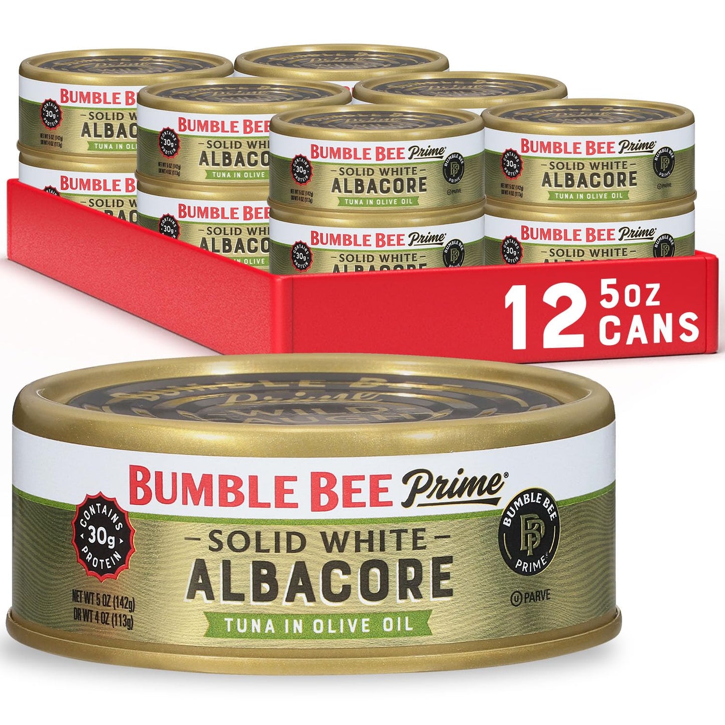Bumble Bee Prime Atlantic Salmon, 5 oz Can - Premium Salmon - 24g Protein per Serving - Gluten Free & Kosher