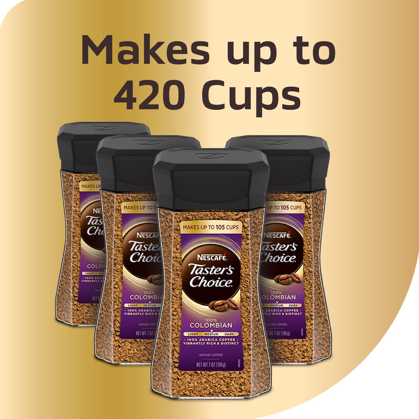 NESCAFÉ Taster's Choice Instant Coffee Light Medium Roast, House Blend, 2 Jars (7 Oz Each)