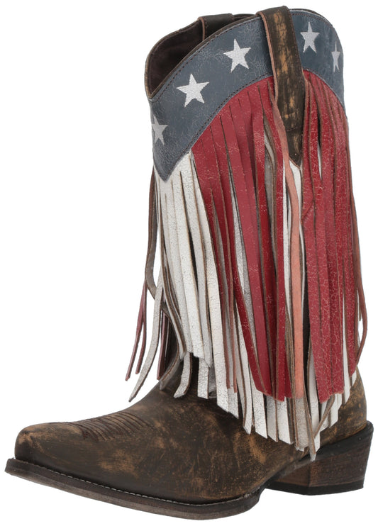 ROPER Women's American Beauty Fringe Western Boot