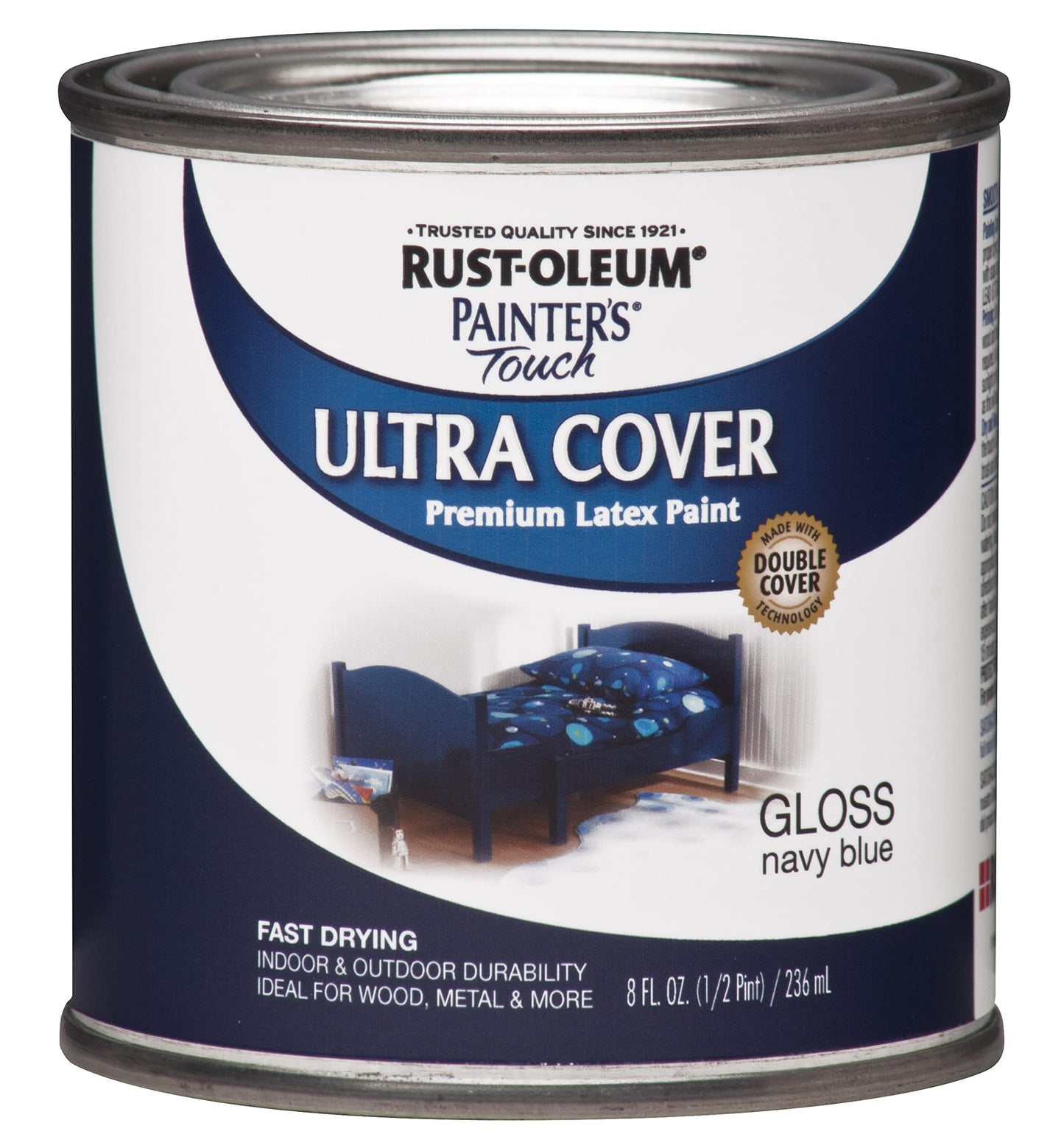Rust-Oleum 1976502 Painter's Touch Latex Paint, Flat Black 32 Fl Oz, 1 Quarts, (Pack of 1)