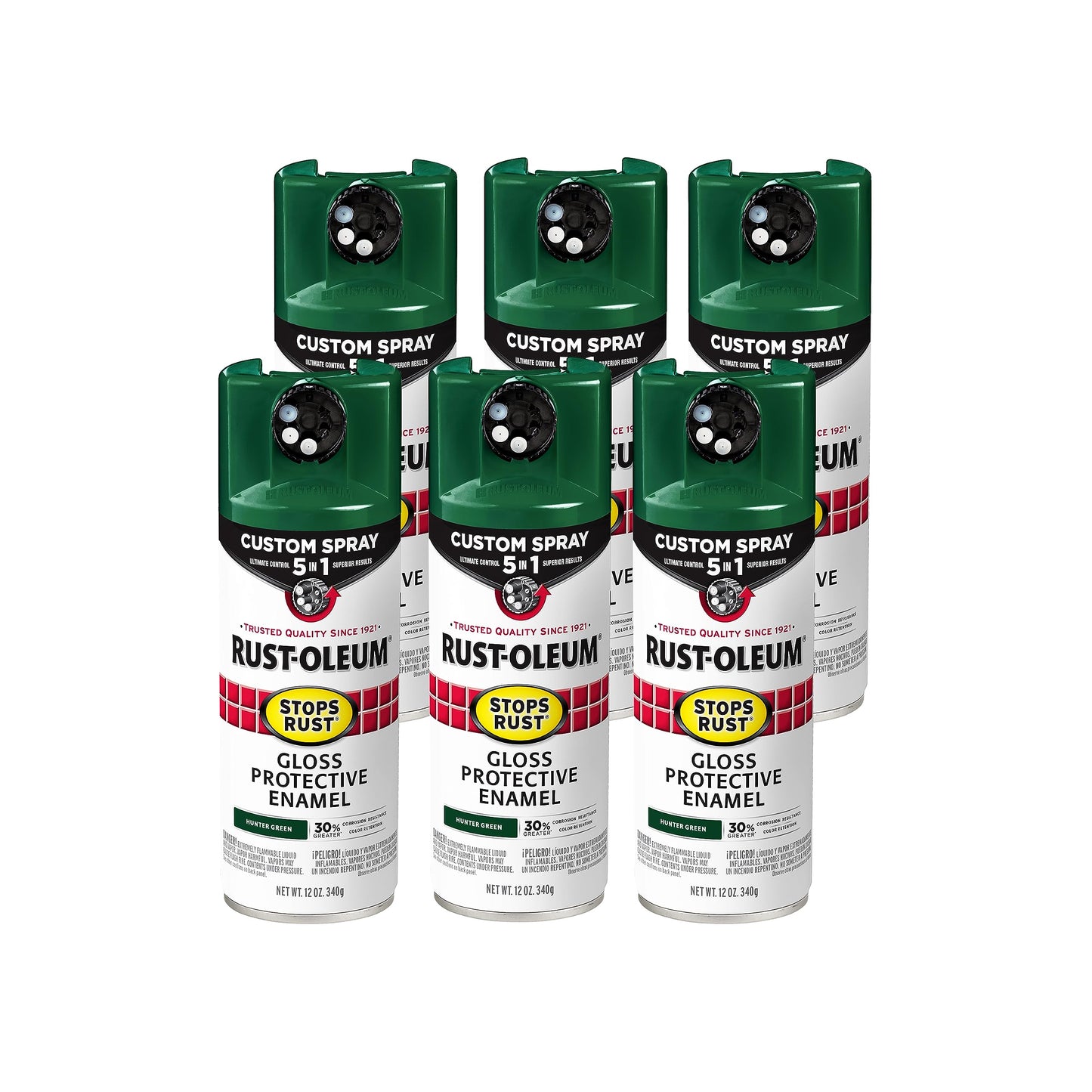 Rust-Oleum 376892 Stops Rust Custom Spray 5-in-1 Spray Paint, 12 oz, Gloss Leather Brown