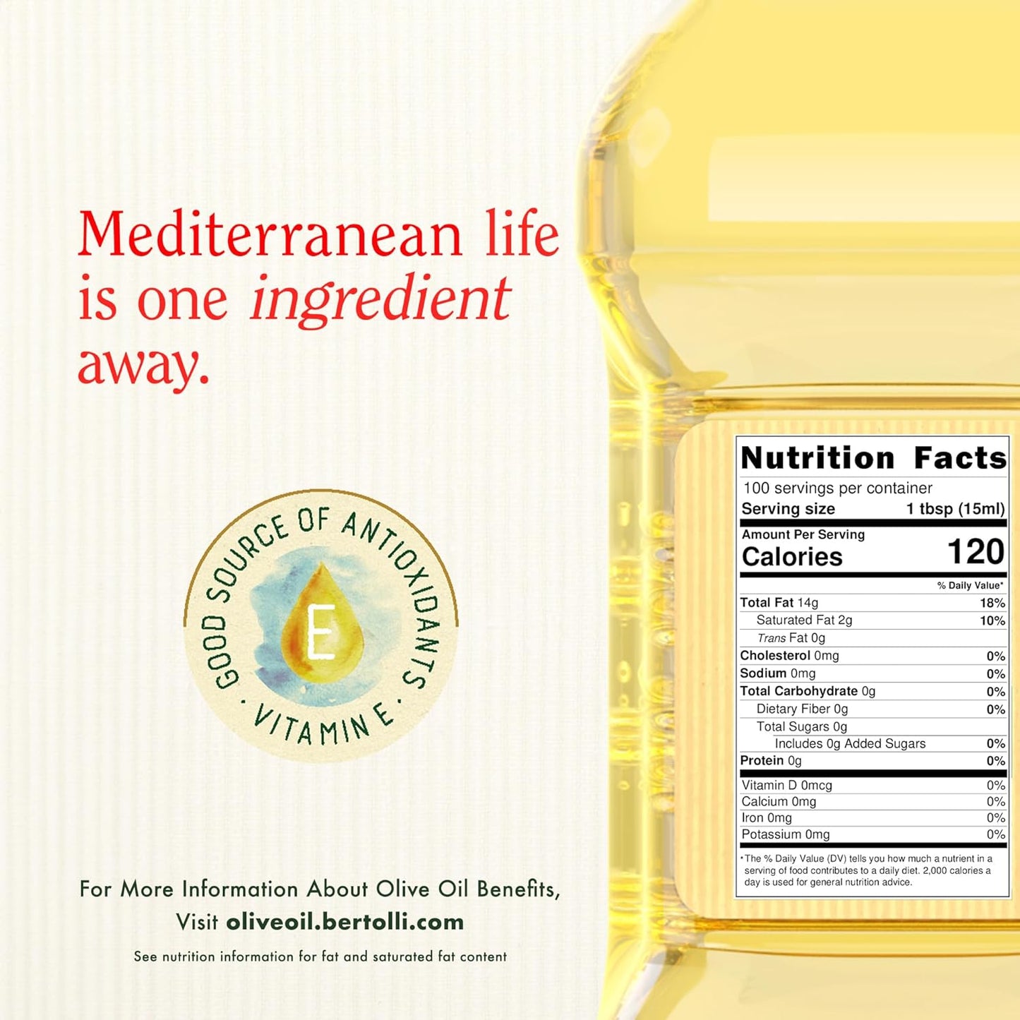 Bertolli Extra Light Tasting Olive Oil, 51-Ounce Bottle