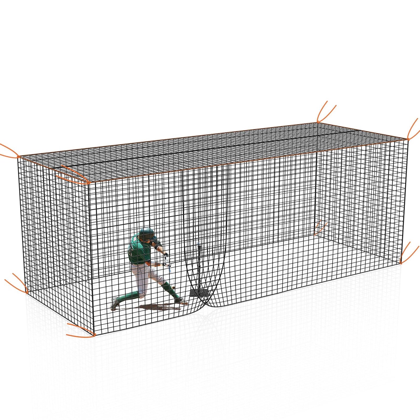 Batting Cage Net, 8x8x20 ft Heavy Duty Enclosed Batting Net With Door, Only Net, Not Include Poles and Frame, Professional Softball Baseball Nets for Batting and Pitching, Batting Cages for Backyard
