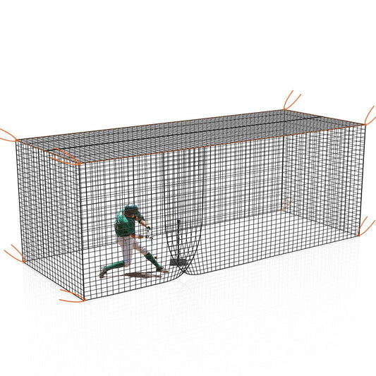 Batting Cage Net, 8x8x20 ft Heavy Duty Enclosed Batting Net With Door, Only Net, Not Include Poles and Frame, Professional Softball Baseball Nets for Batting and Pitching, Batting Cages for Backyard